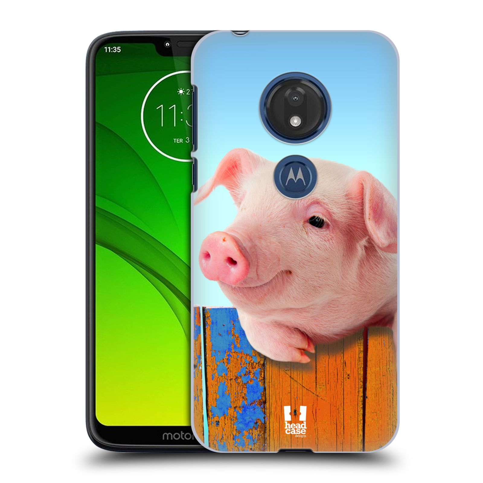 Pouzdro na mobil Motorola Moto G7 Play vzor Legrační zvířátka prasátko růžová