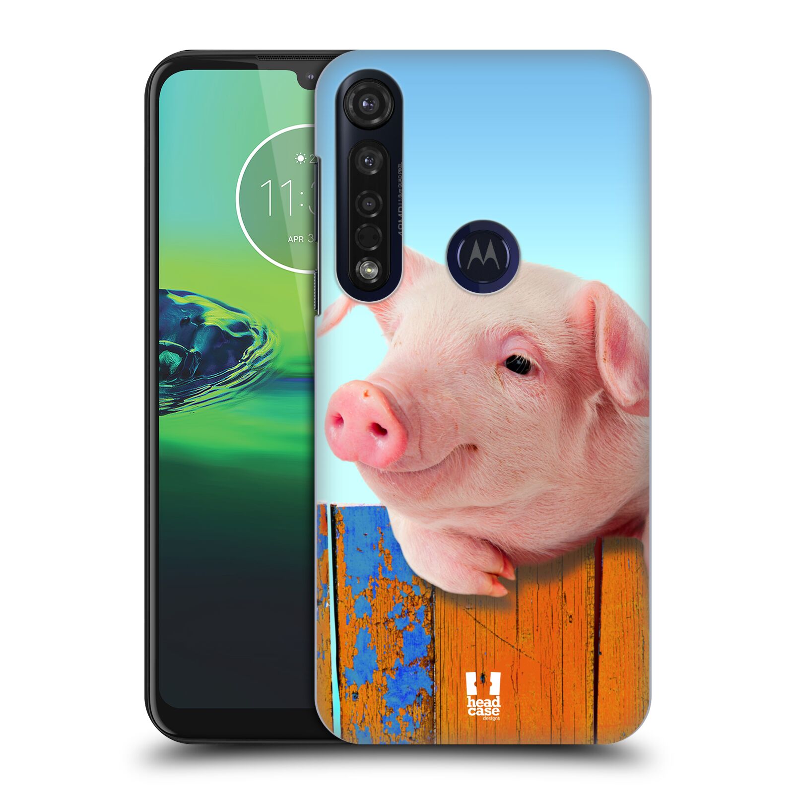 Pouzdro na mobil Motorola Moto G8 PLUS - HEAD CASE - vzor Legrační zvířátka prasátko růžová