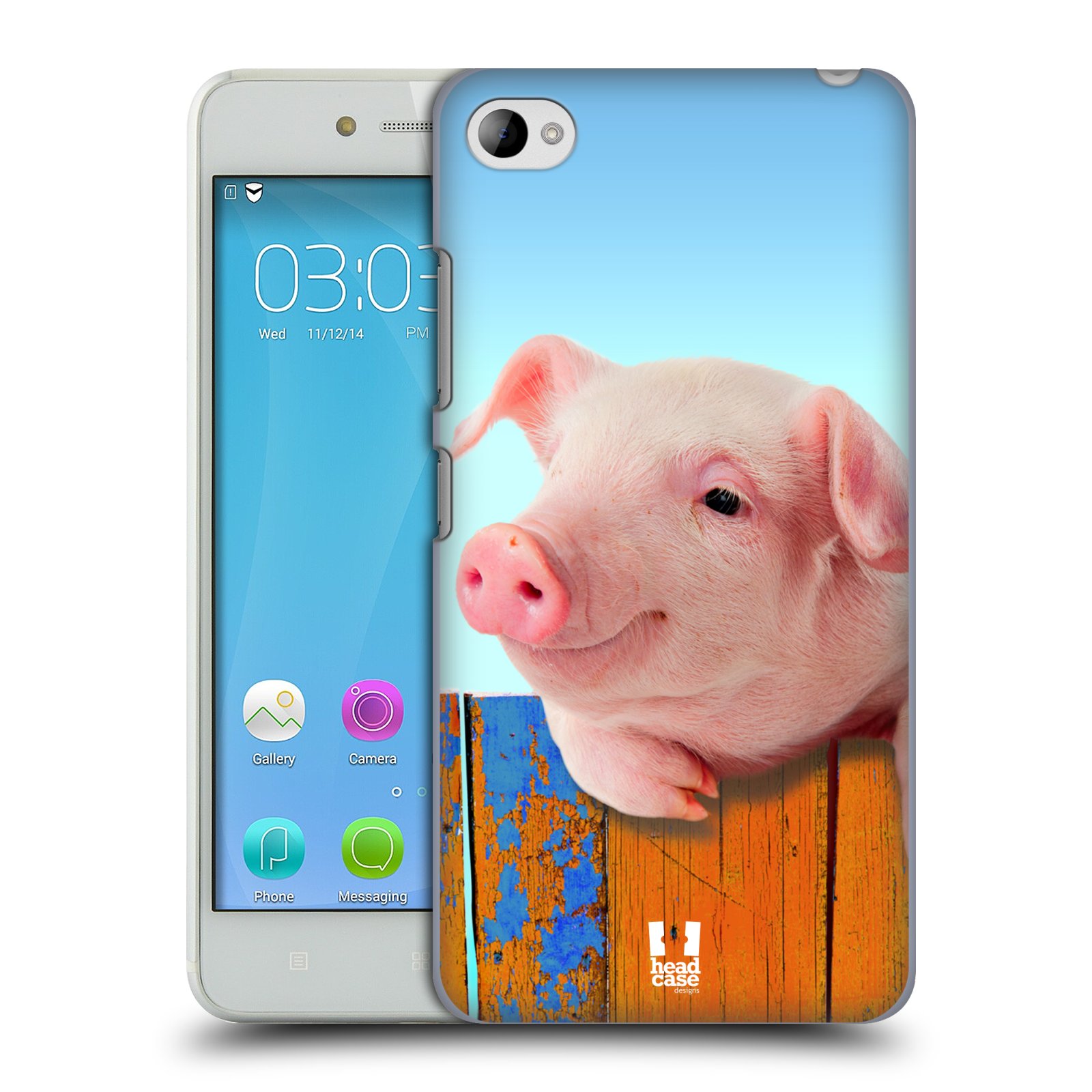 HEAD CASE pevný plastový obal na mobil LENOVO S90 vzor Legrační zvířátka prasátko růžová