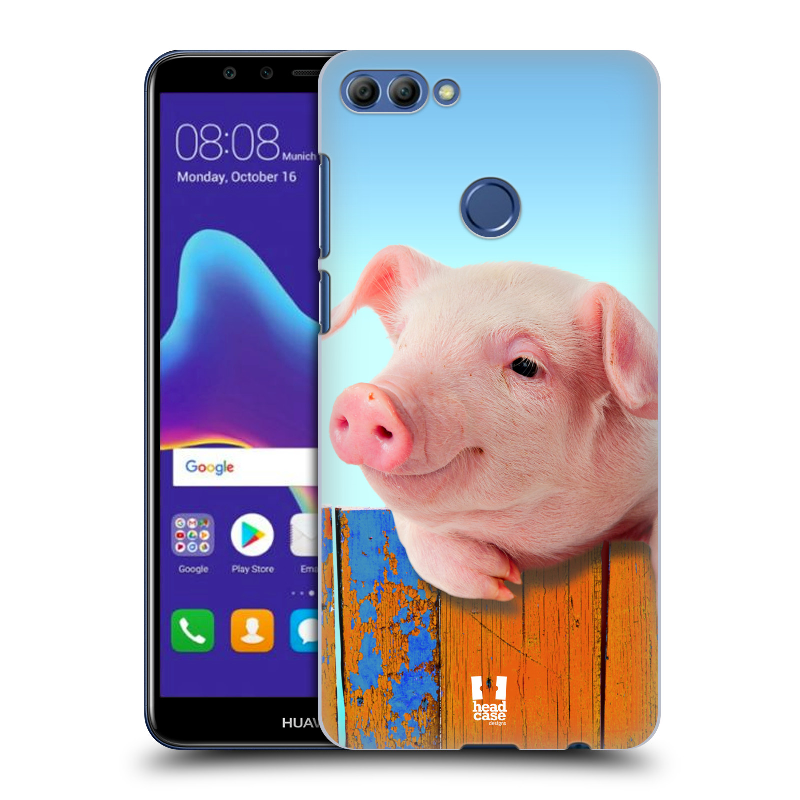 HEAD CASE plastový obal na mobil Huawei Y9 2018 vzor Legrační zvířátka prasátko růžová