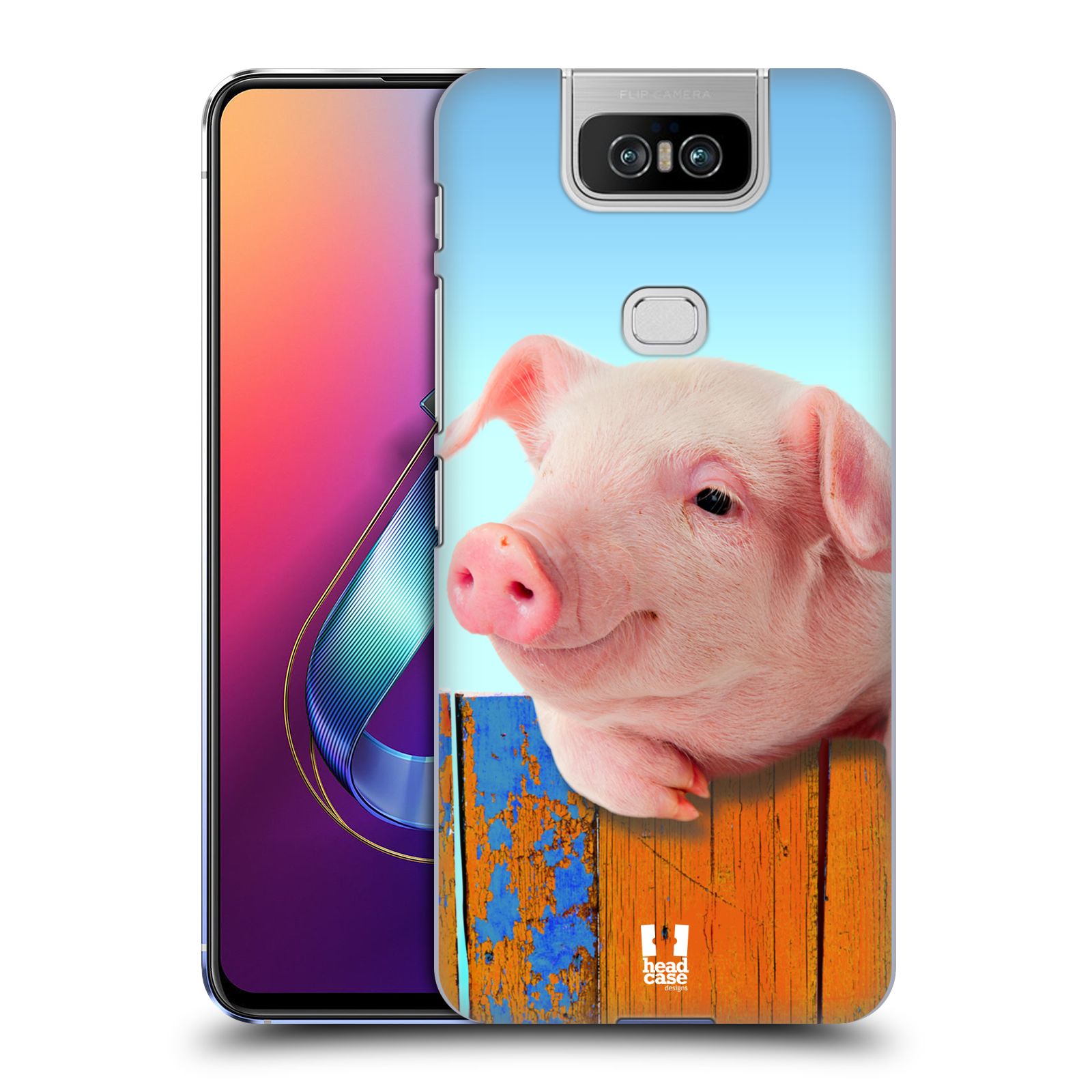 Pouzdro na mobil Asus Zenfone 6 ZS630KL - HEAD CASE - vzor Legrační zvířátka prasátko růžová