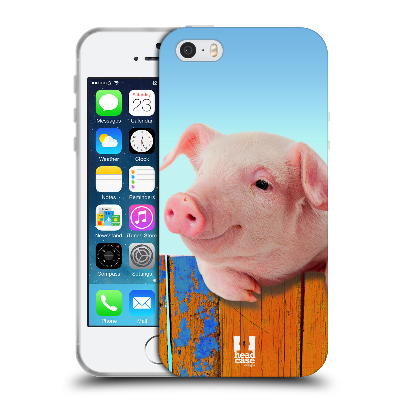 HEAD CASE silikonový obal na mobil Apple Iphone 5/5S vzor Legrační zvířátka prasátko růžová