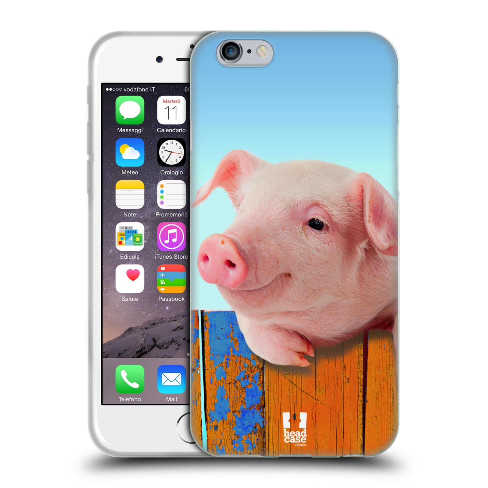 HEAD CASE silikonový obal na mobil Apple Iphone 6/6S vzor Legrační zvířátka prasátko růžová