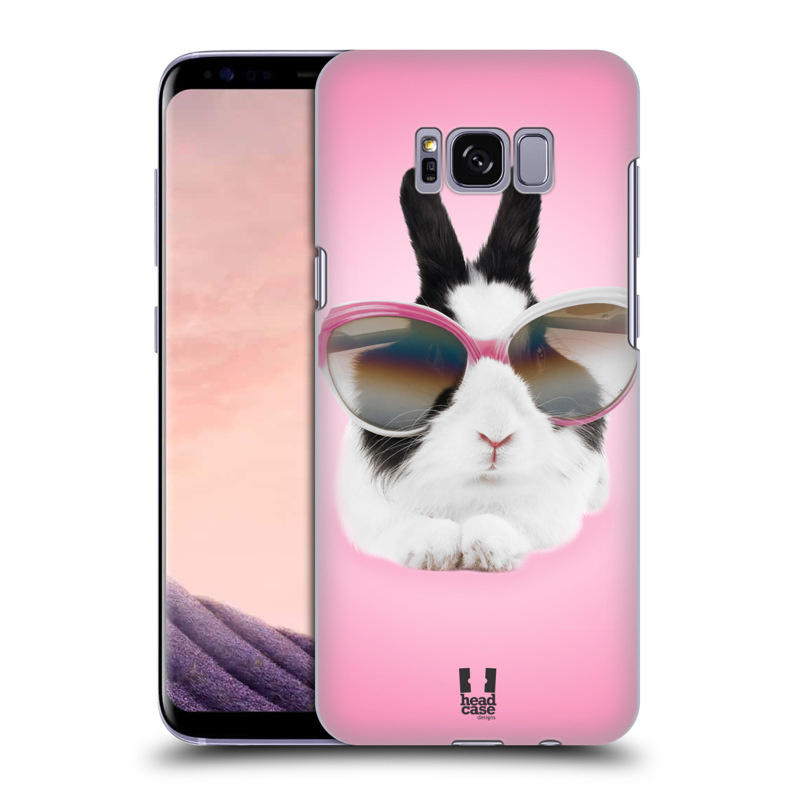 HEAD CASE plastový obal na mobil Samsung Galaxy S8 vzor Legrační zvířátka roztomilý králíček s brýlemi růžová