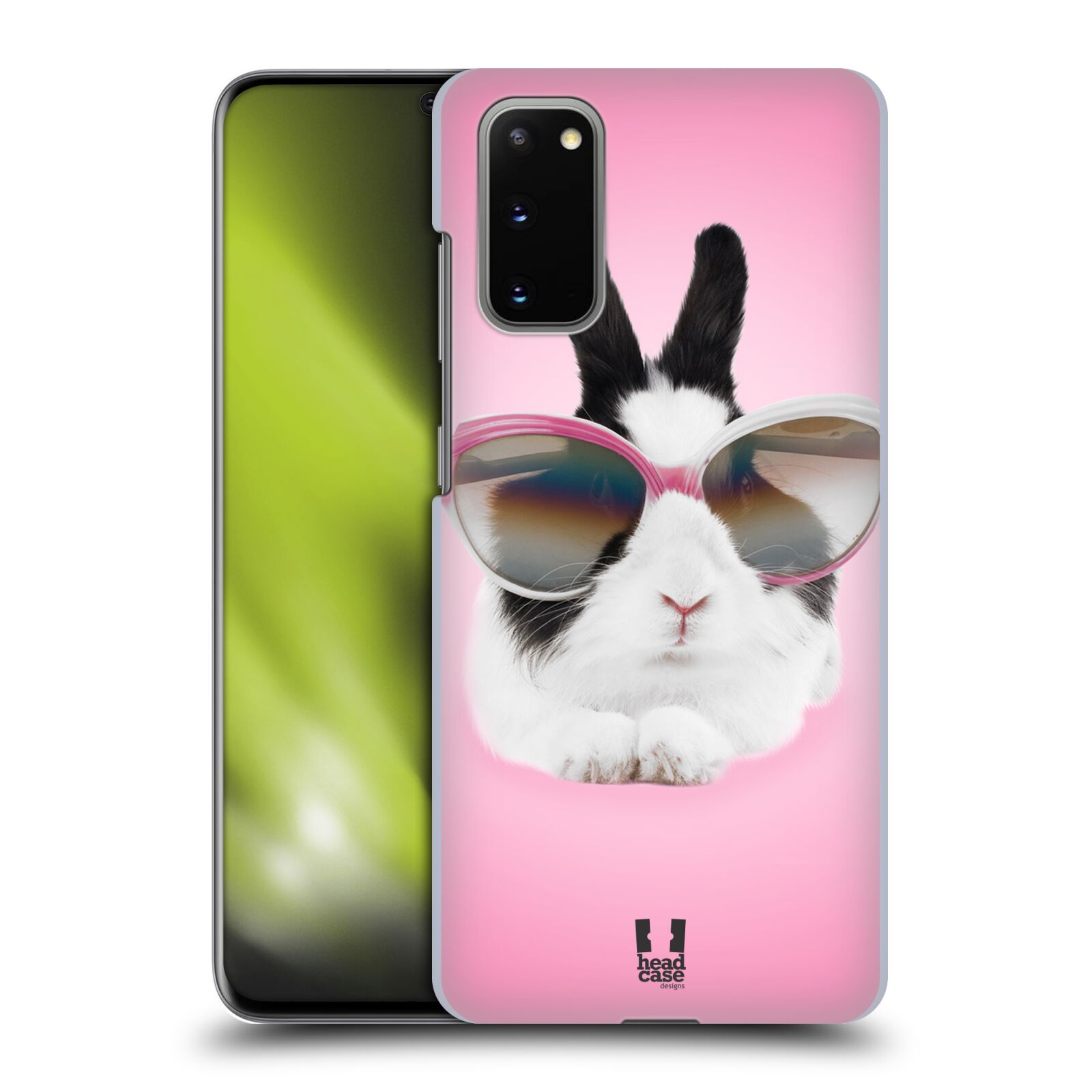 Pouzdro na mobil Samsung Galaxy S20 - HEAD CASE - vzor Legrační zvířátka roztomilý králíček s brýlemi růžová