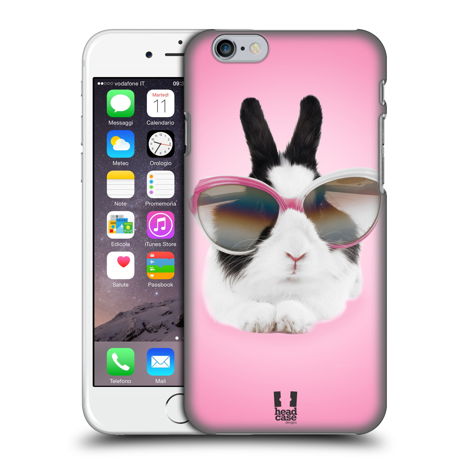 Plastové pouzdro pro mobil Apple Iphone 6/6S vzor Legrační zvířátka roztomilý králíček s brýlemi růžová