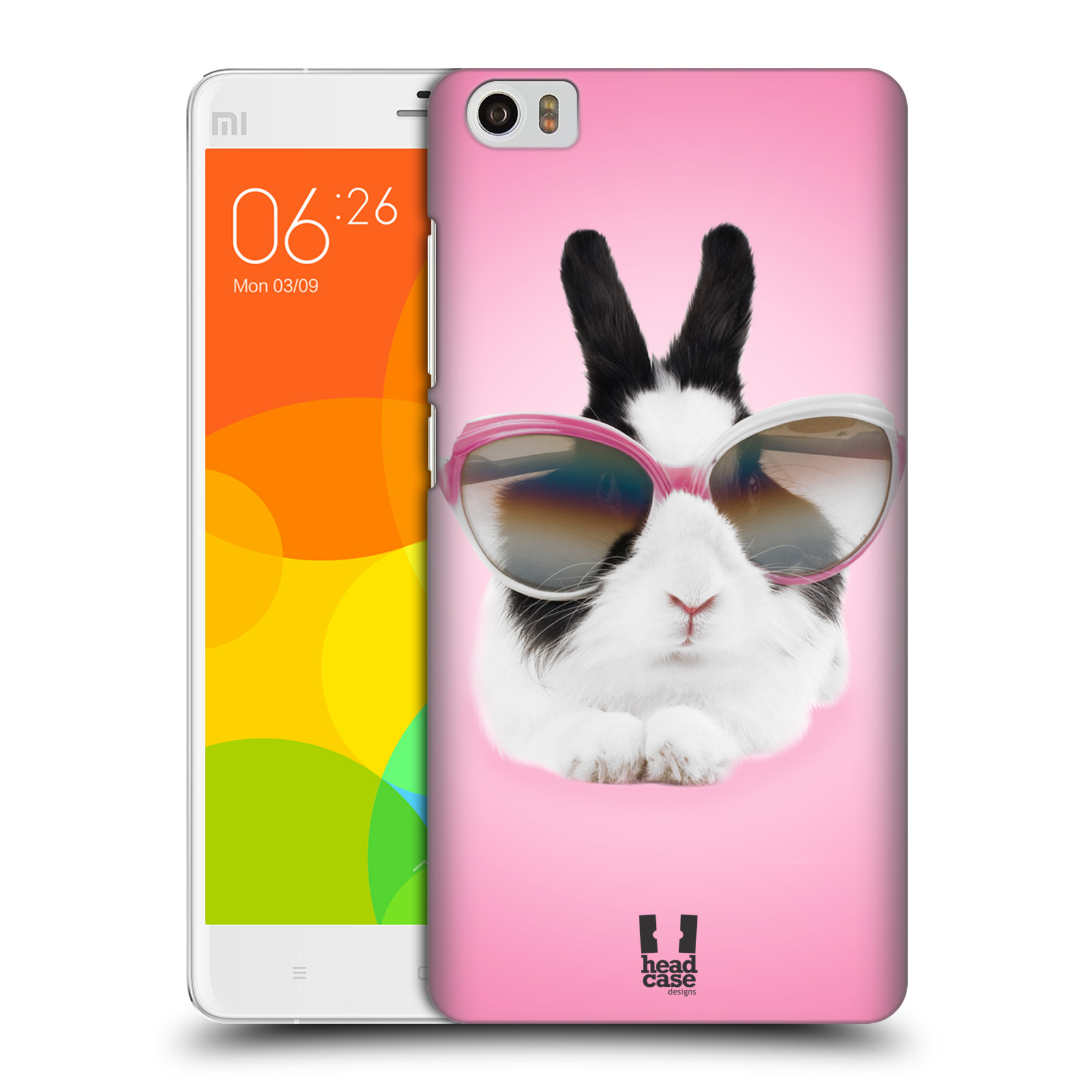 HEAD CASE pevný plastový obal na mobil XIAOMI Mi Note vzor Legrační zvířátka roztomilý králíček s brýlemi růžová