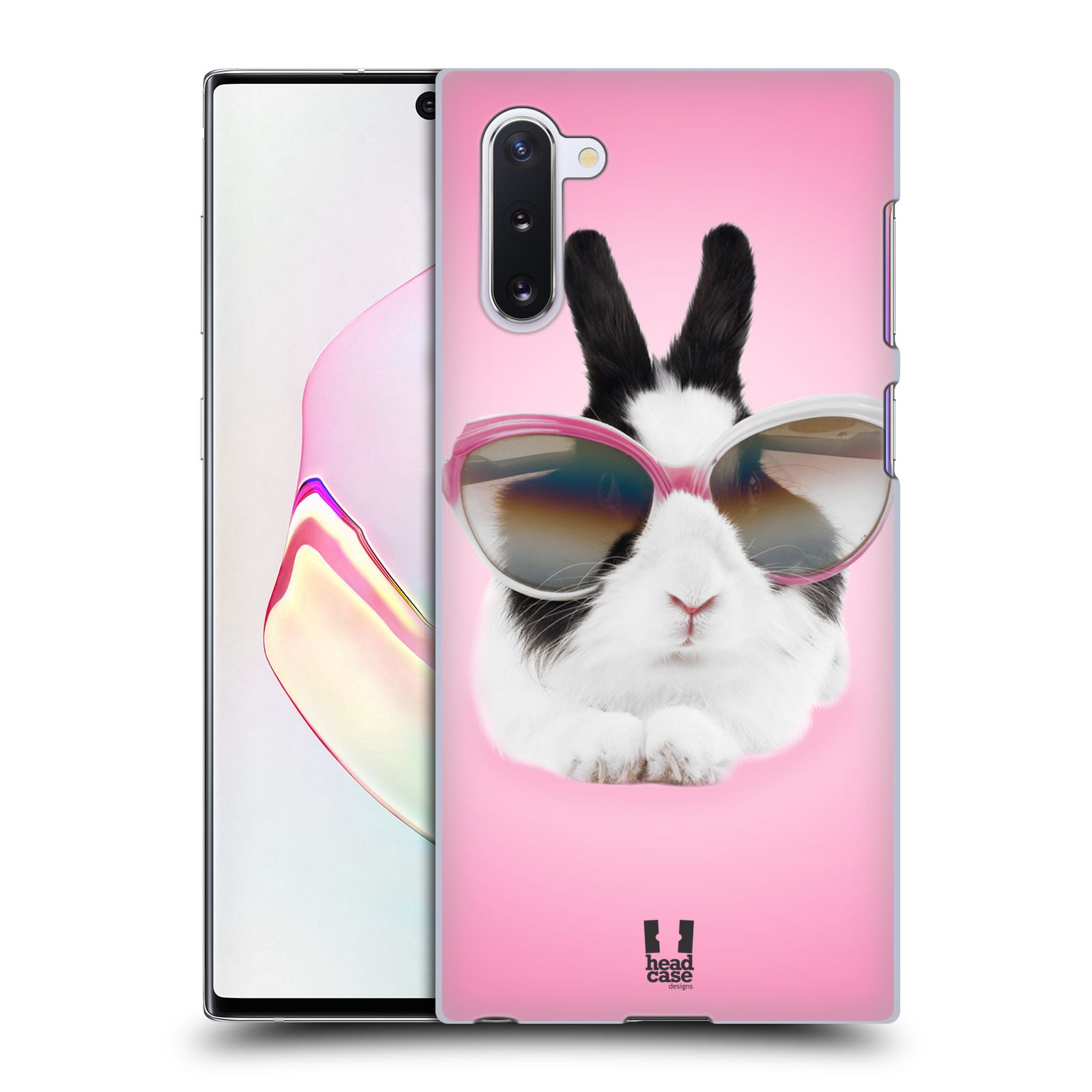 Pouzdro na mobil Samsung Galaxy Note 10 - HEAD CASE - vzor Legrační zvířátka roztomilý králíček s brýlemi růžová