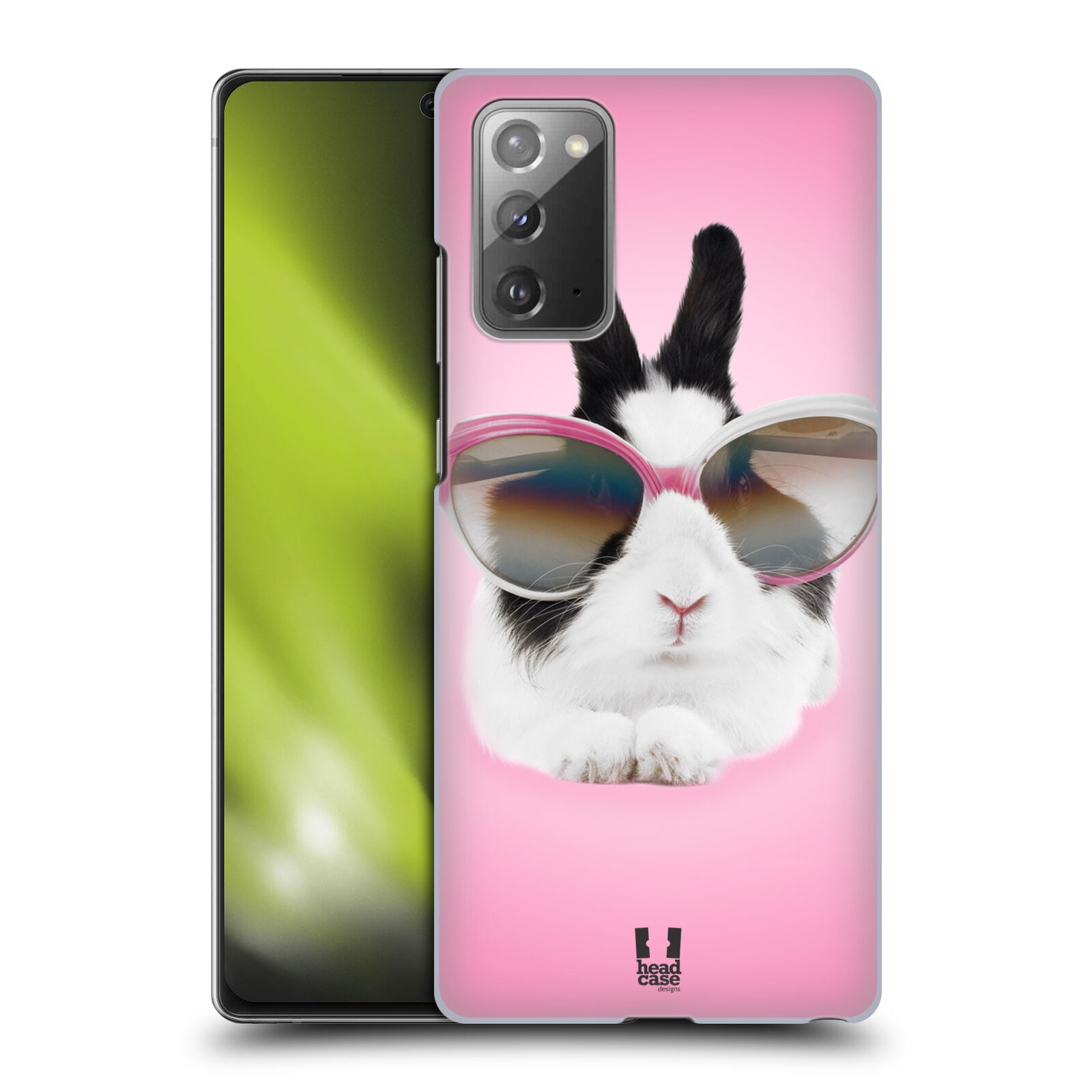 Plastový obal HEAD CASE na mobil Samsung Galaxy Note 20 vzor Legrační zvířátka roztomilý králíček s brýlemi růžová