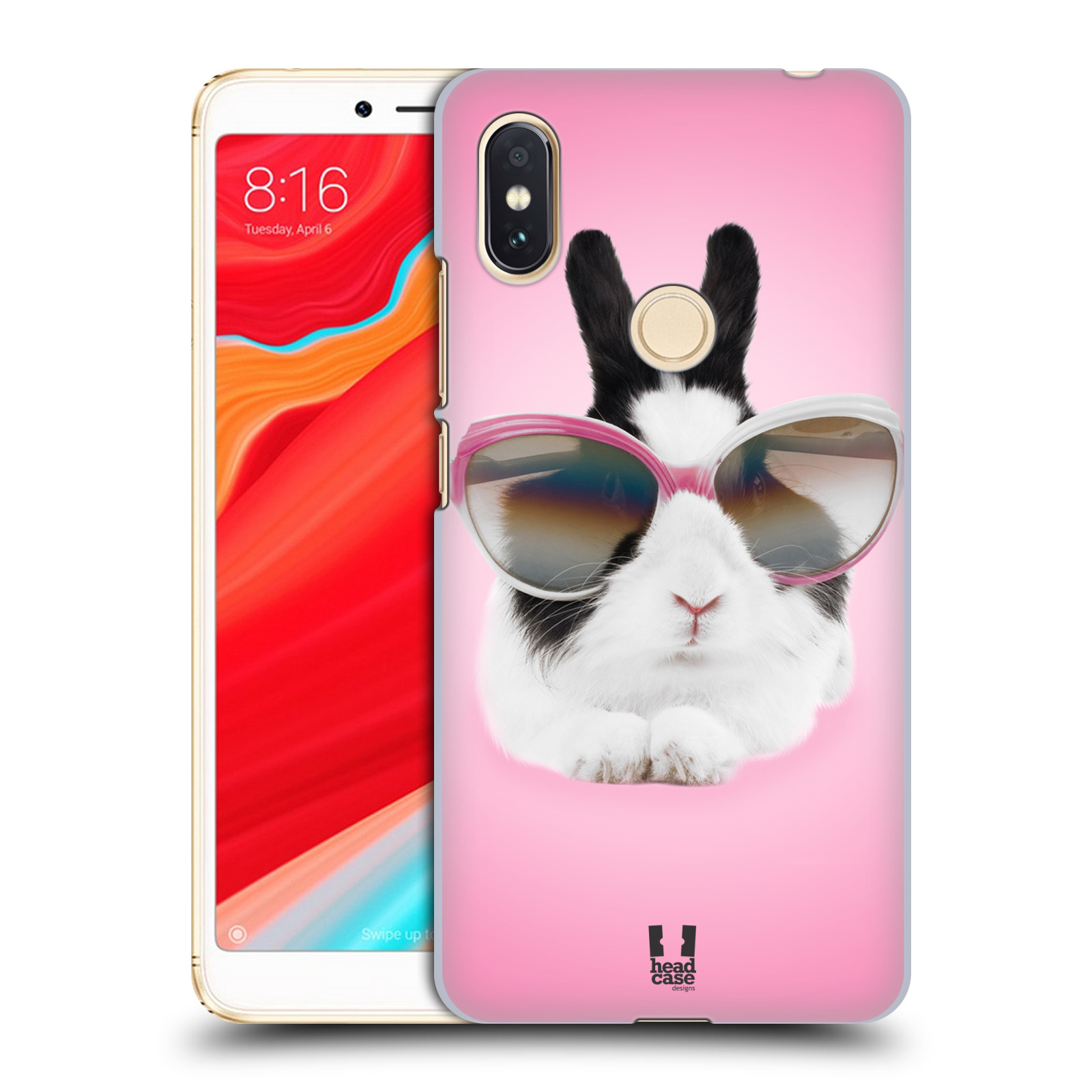 HEAD CASE plastový obal na mobil Xiaomi Redmi S2 vzor Legrační zvířátka roztomilý králíček s brýlemi růžová