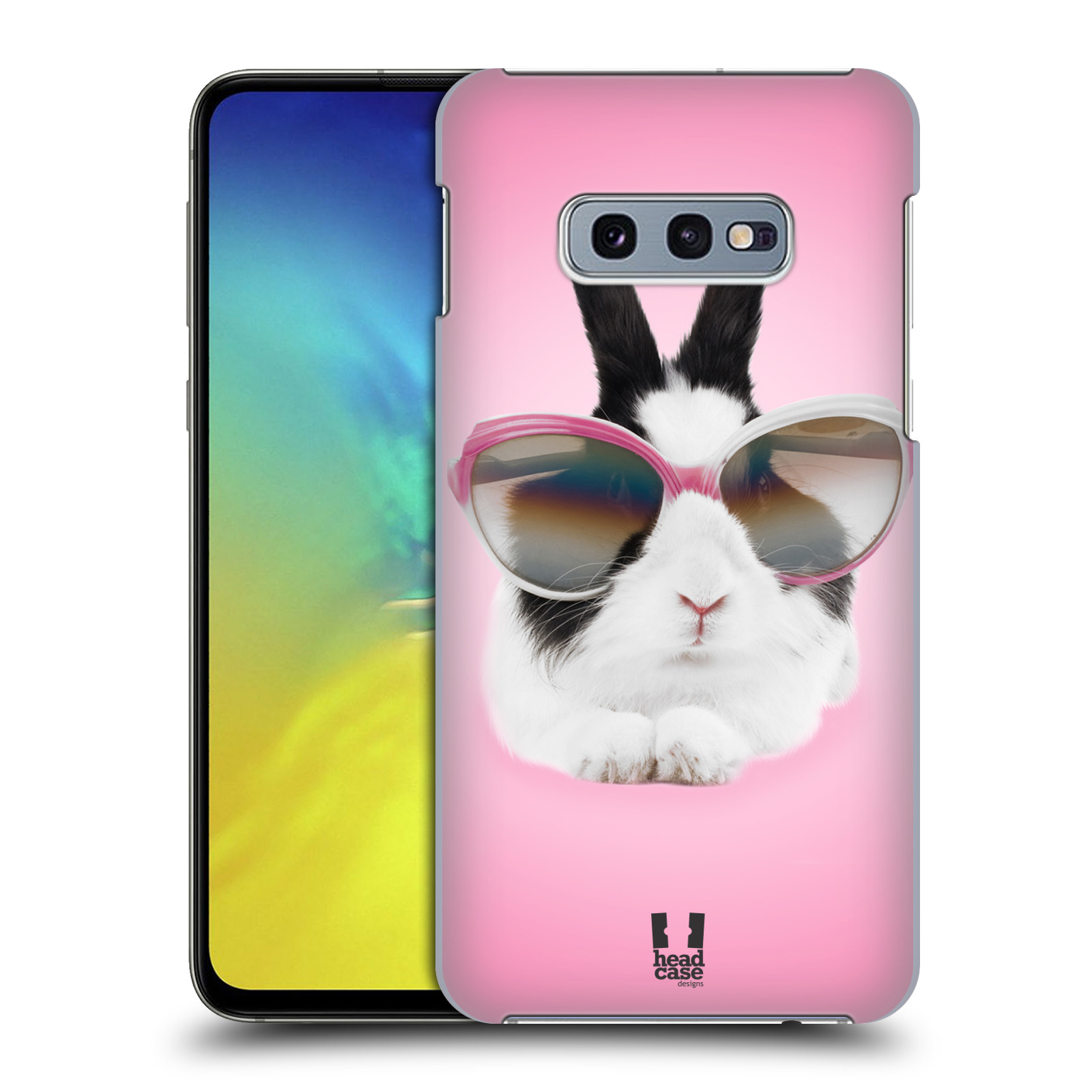 Pouzdro na mobil Samsung Galaxy S10e - HEAD CASE - vzor Legrační zvířátka roztomilý králíček s brýlemi růžová