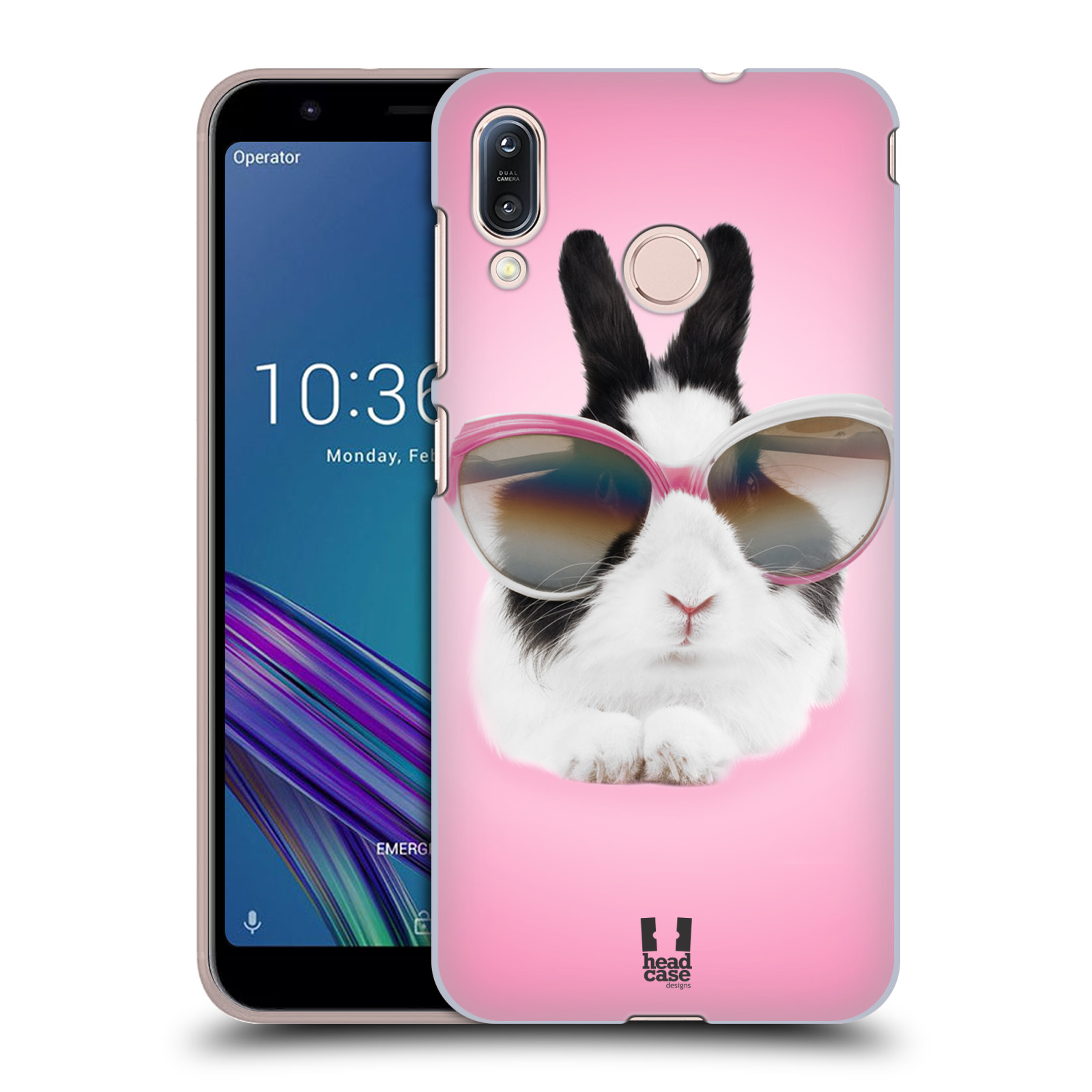 Pouzdro na mobil Asus Zenfone Max M1 (ZB555KL) - HEAD CASE - vzor Legrační zvířátka roztomilý králíček s brýlemi růžová