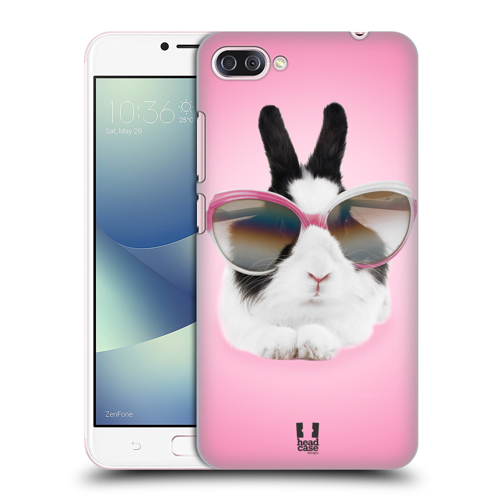 HEAD CASE plastový obal na mobil Asus Zenfone 4 MAX ZC554KL vzor Legrační zvířátka roztomilý králíček s brýlemi růžová