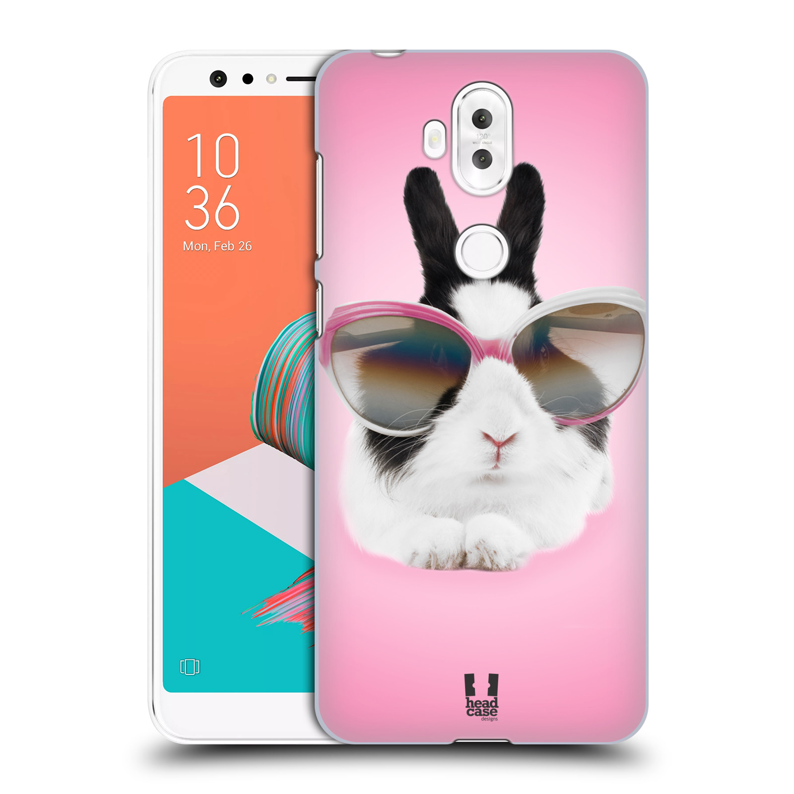 HEAD CASE plastový obal na mobil Asus Zenfone 5 LITE ZC600KL vzor Legrační zvířátka roztomilý králíček s brýlemi růžová