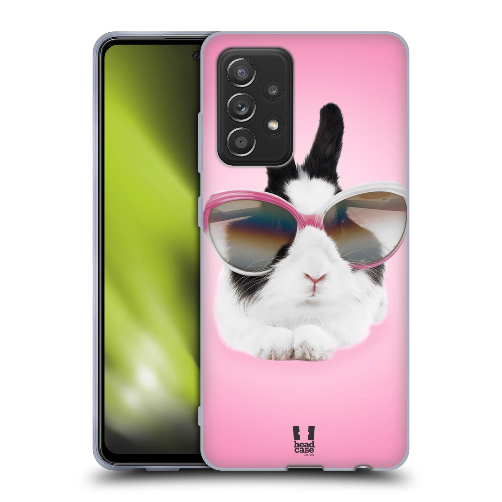 Plastový obal HEAD CASE na mobil Samsung Galaxy A52 / A52 5G / A52s 5G vzor Legrační zvířátka roztomilý králíček s brýlemi růžová