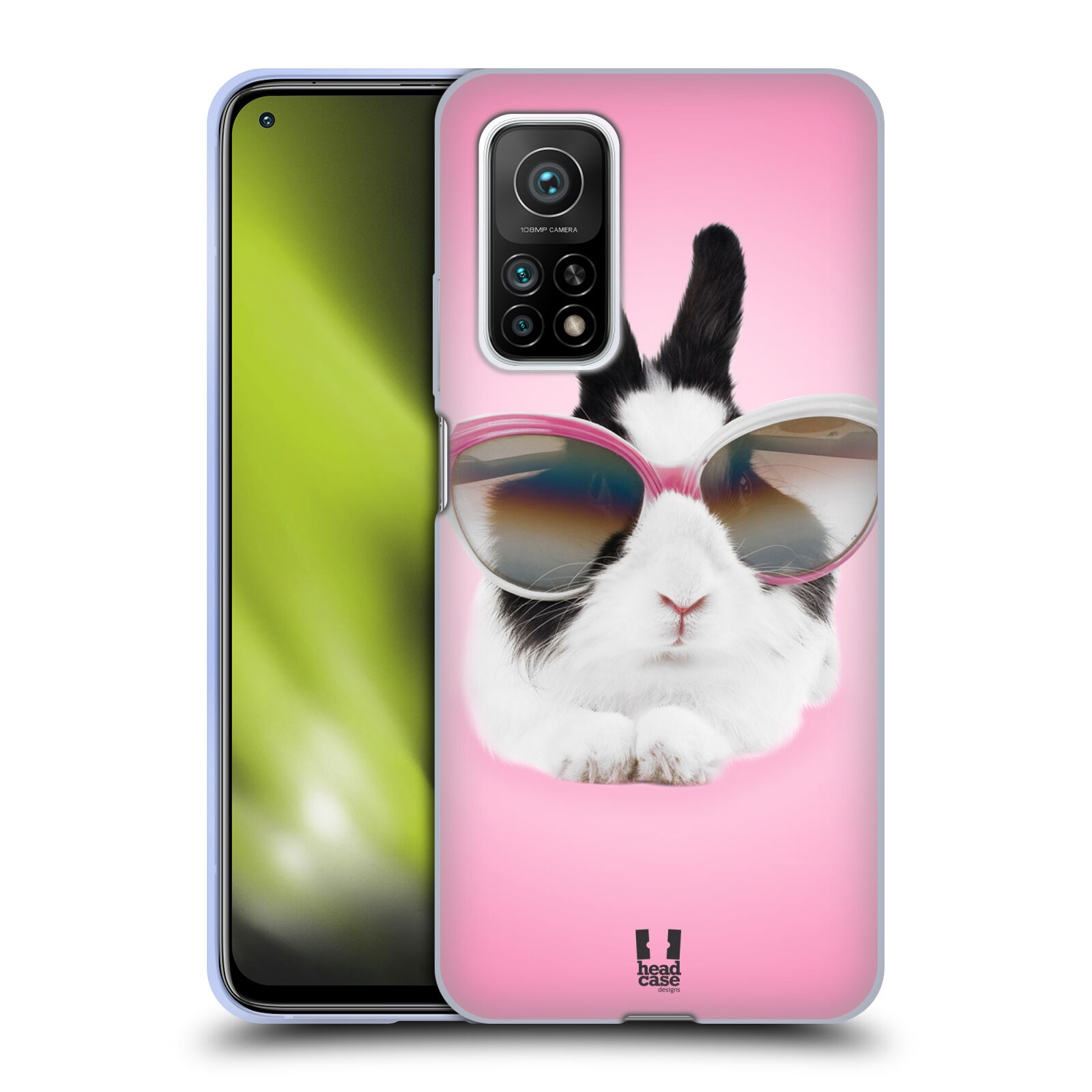 Plastový obal HEAD CASE na mobil Xiaomi Mi 10T a Mi 10T PRO vzor Legrační zvířátka roztomilý králíček s brýlemi růžová