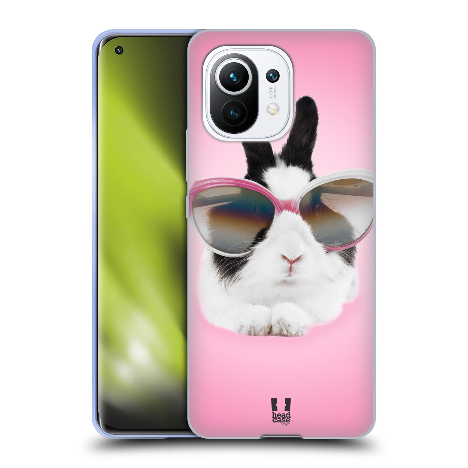 Plastový obal HEAD CASE na mobil Xiaomi Mi 11 vzor Legrační zvířátka roztomilý králíček s brýlemi růžová