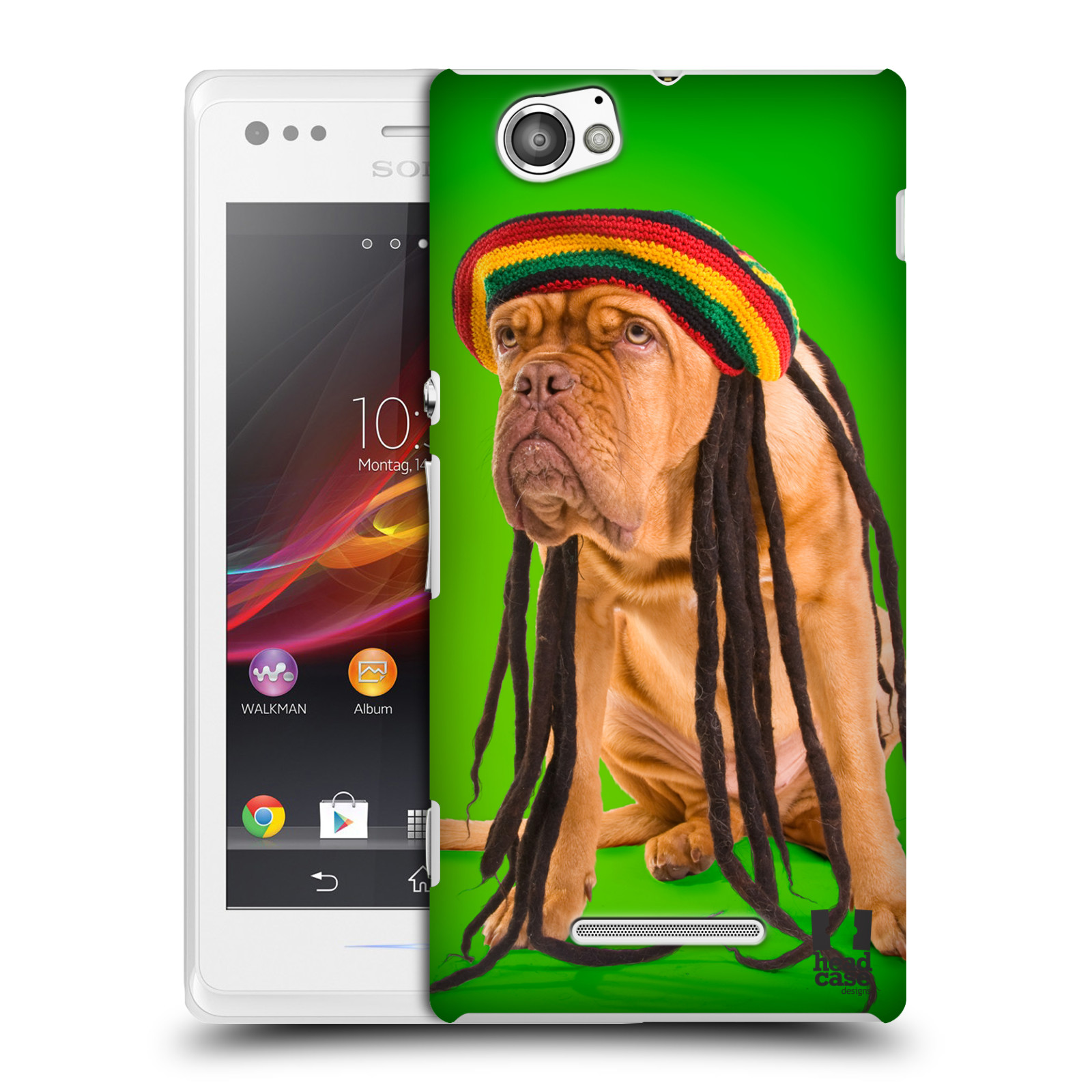 HEAD CASE plastový obal na mobil Sony Xperia M vzor Legrační zvířátka pejsek dredy Rastafarián