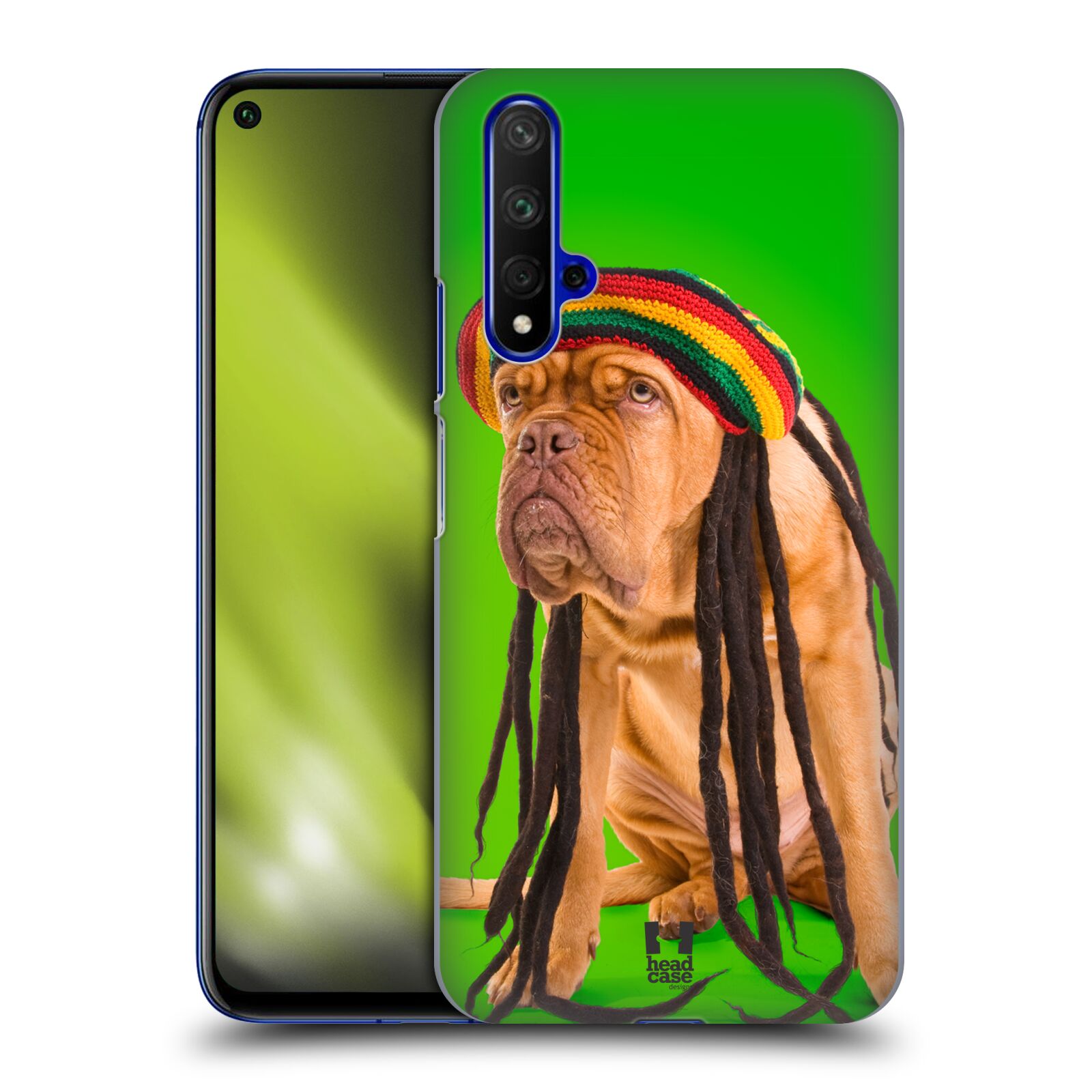 Pouzdro na mobil Honor 20 - HEAD CASE - vzor Legrační zvířátka pejsek dredy Rastafarián