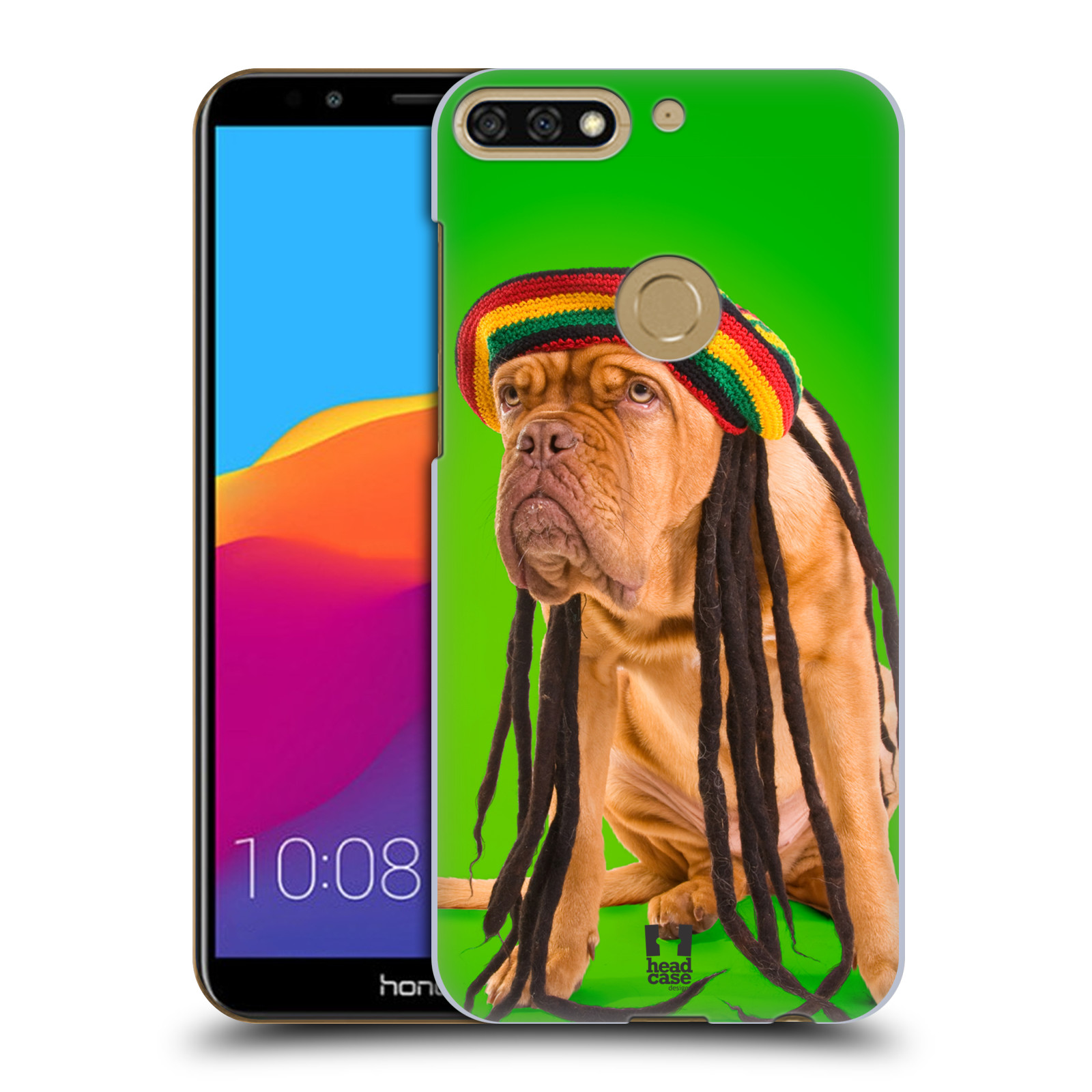 HEAD CASE plastový obal na mobil Honor 7c vzor Legrační zvířátka pejsek dredy Rastafarián