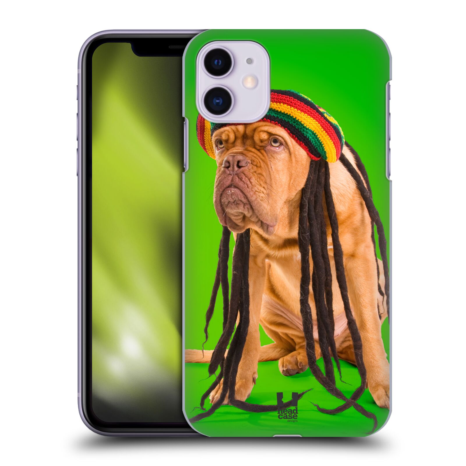 Pouzdro na mobil Apple Iphone 11 - HEAD CASE - vzor Legrační zvířátka pejsek dredy Rastafarián