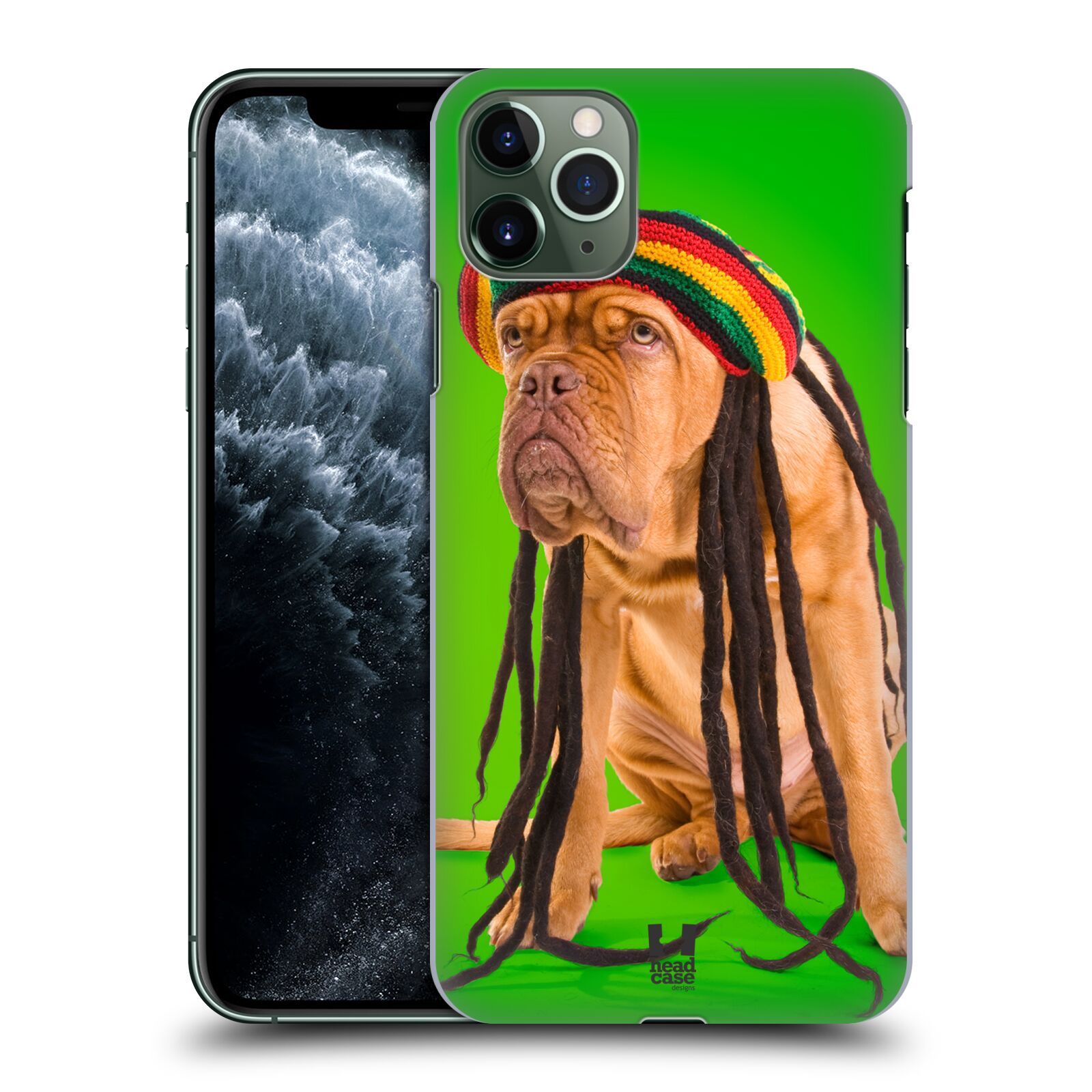 Pouzdro na mobil Apple Iphone 11 PRO MAX - HEAD CASE - vzor Legrační zvířátka pejsek dredy Rastafarián