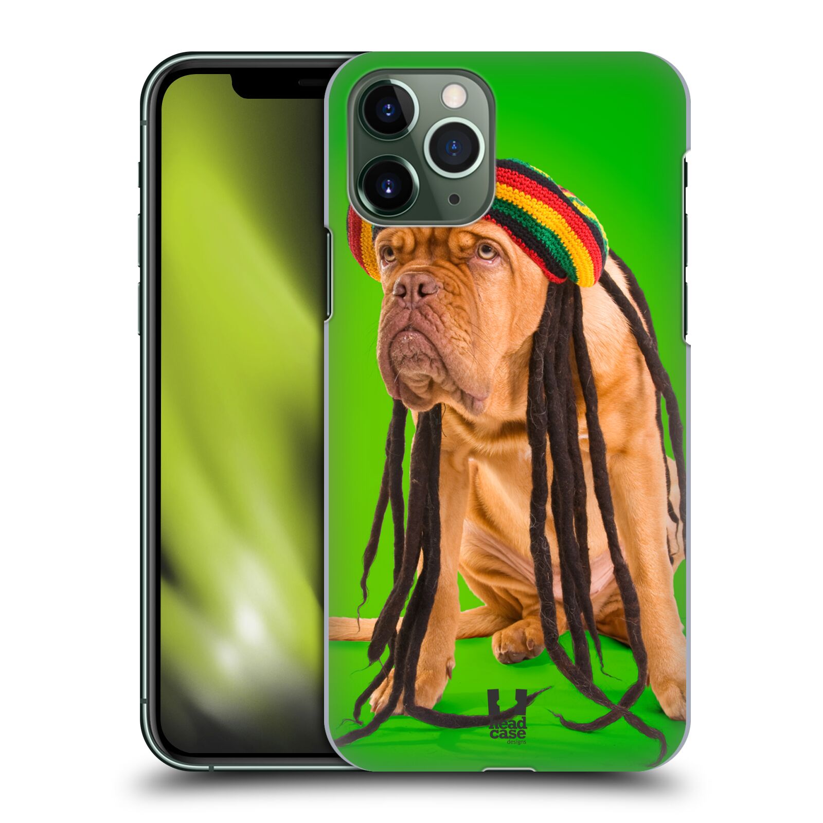 Pouzdro na mobil Apple Iphone 11 PRO - HEAD CASE - vzor Legrační zvířátka pejsek dredy Rastafarián