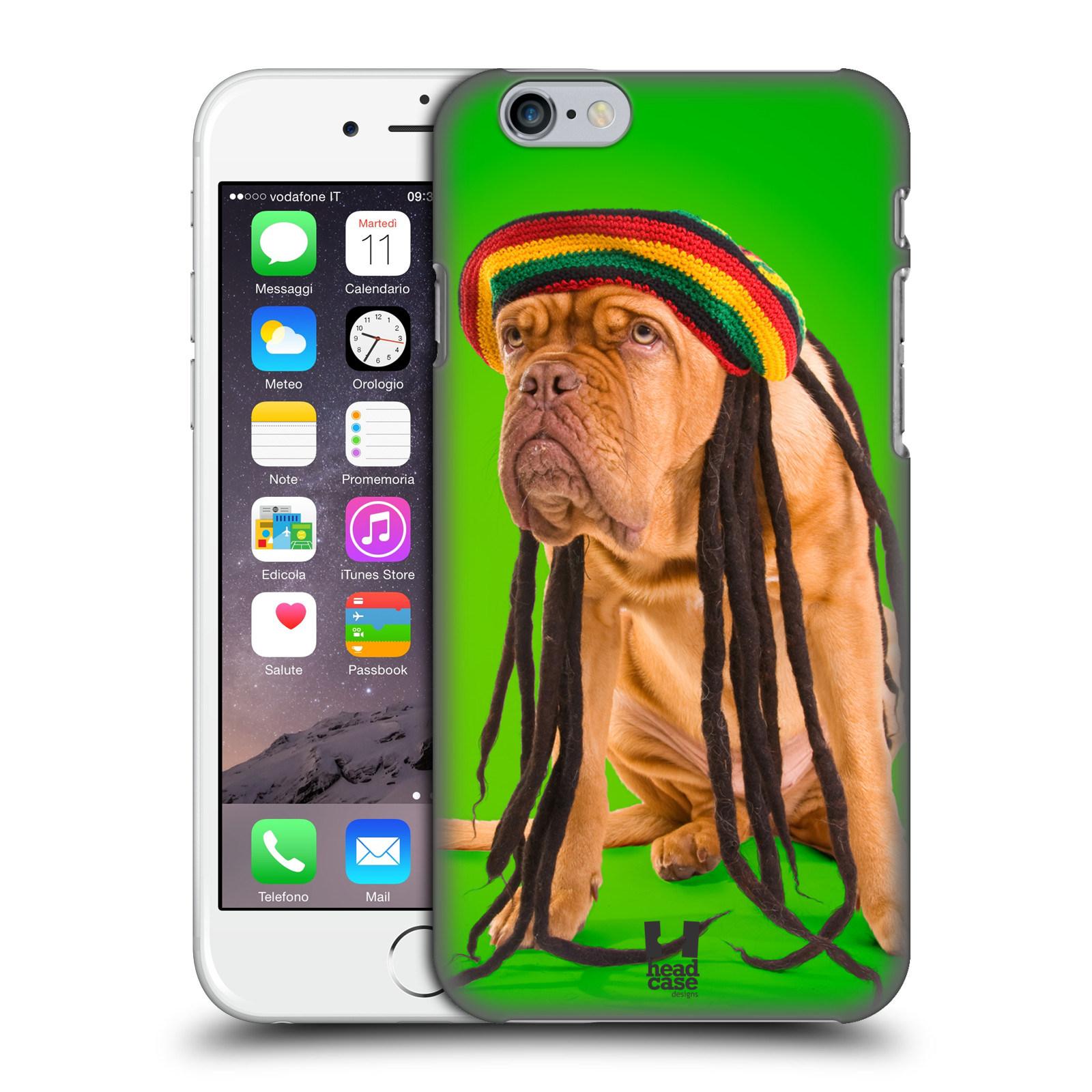 Plastové pouzdro pro mobil Apple Iphone 6/6S vzor Legrační zvířátka pejsek dredy Rastafarián