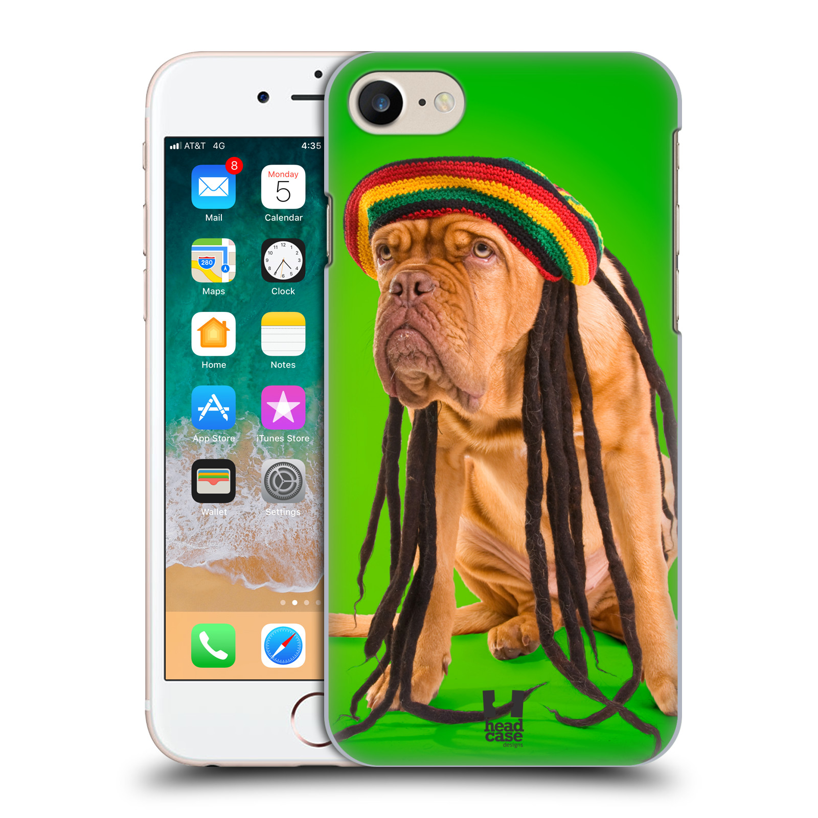 Plastové pouzdro pro mobil Apple Iphone 7/8/SE 2020 vzor Legrační zvířátka pejsek dredy Rastafarián