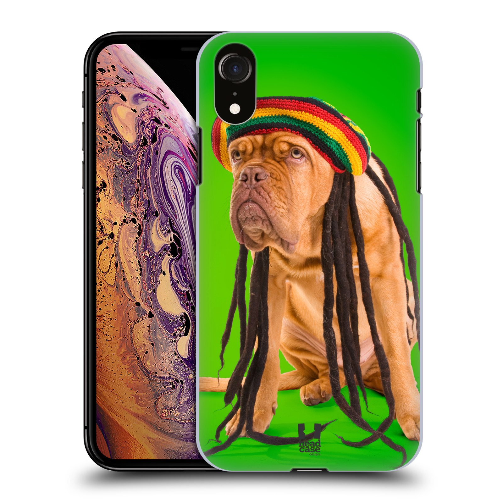 HEAD CASE plastový obal na mobil Apple Iphone XR vzor Legrační zvířátka pejsek dredy Rastafarián