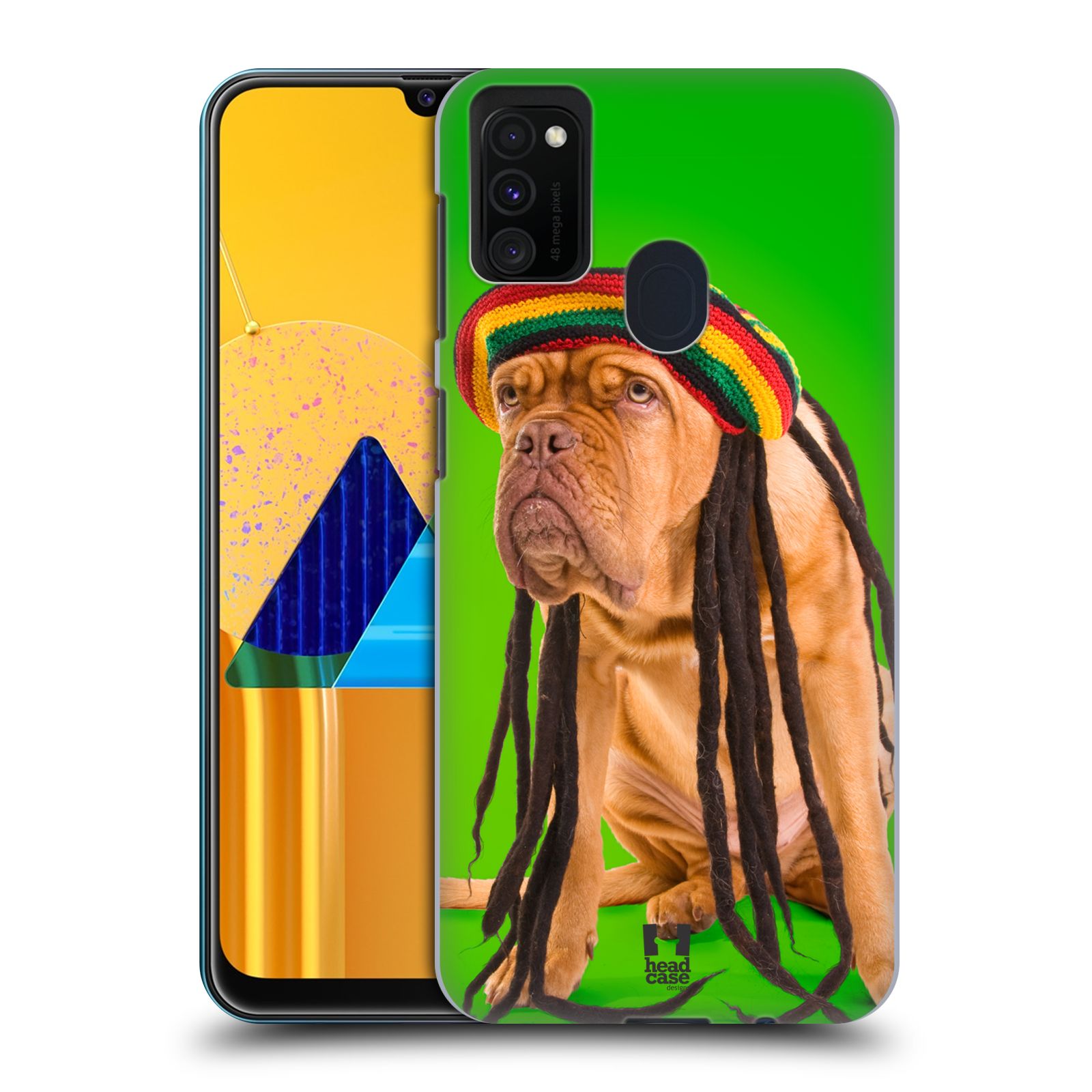 Zadní kryt na mobil Samsung Galaxy M21 vzor Legrační zvířátka pejsek dredy Rastafarián
