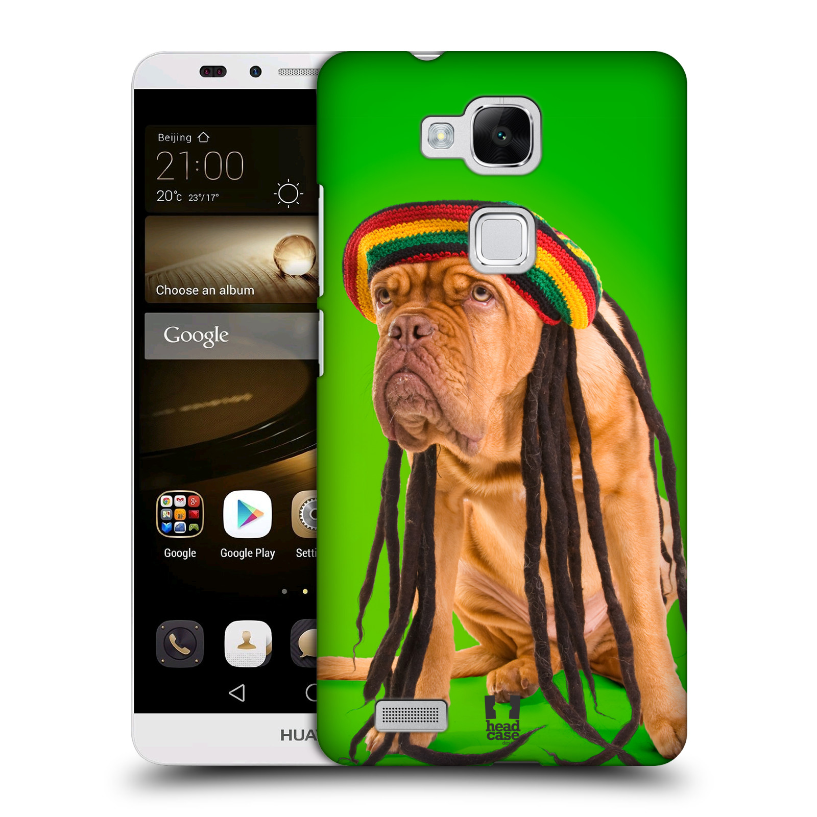 HEAD CASE plastový obal na mobil Huawei Mate 7 vzor Legrační zvířátka pejsek dredy Rastafarián