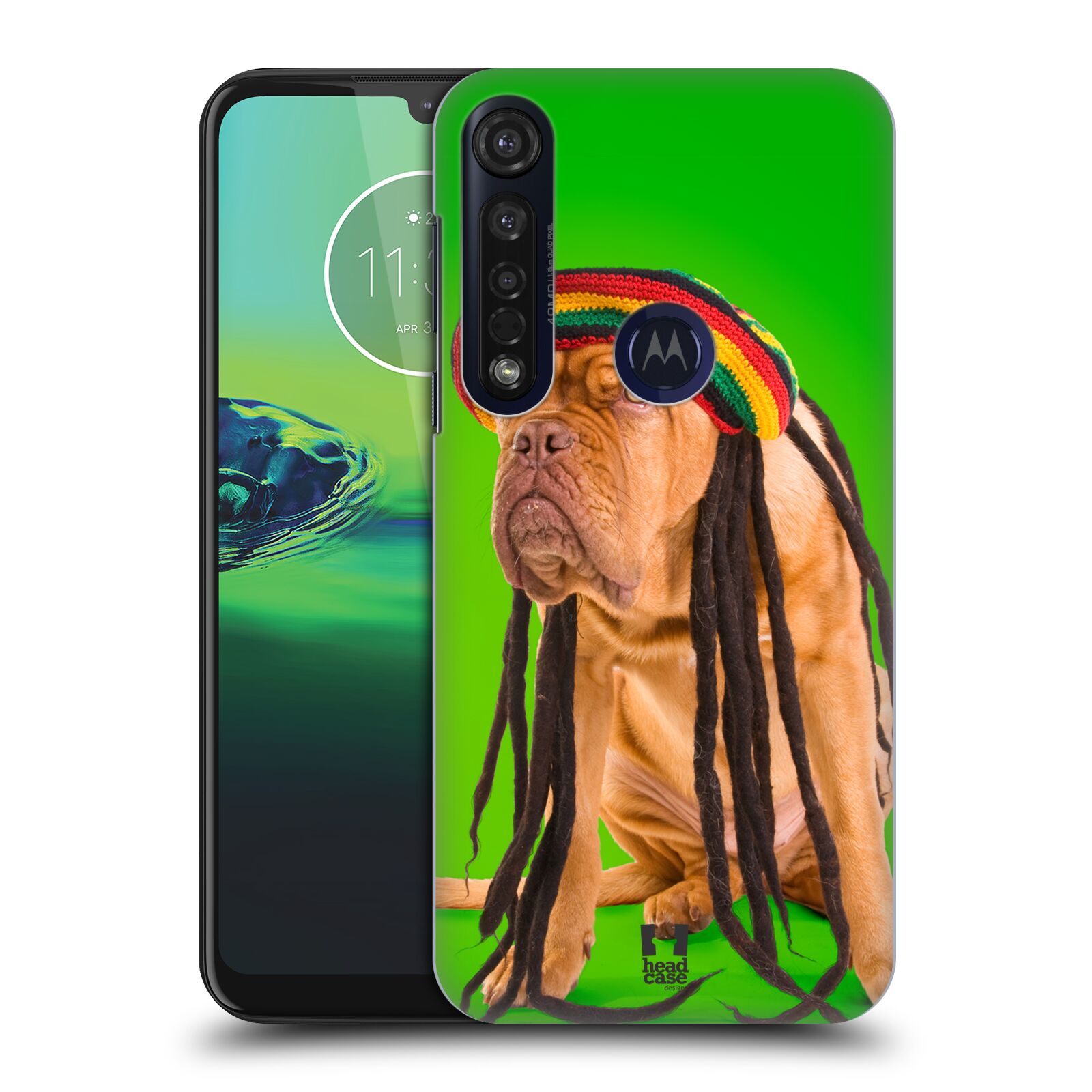 Pouzdro na mobil Motorola Moto G8 PLUS - HEAD CASE - vzor Legrační zvířátka pejsek dredy Rastafarián