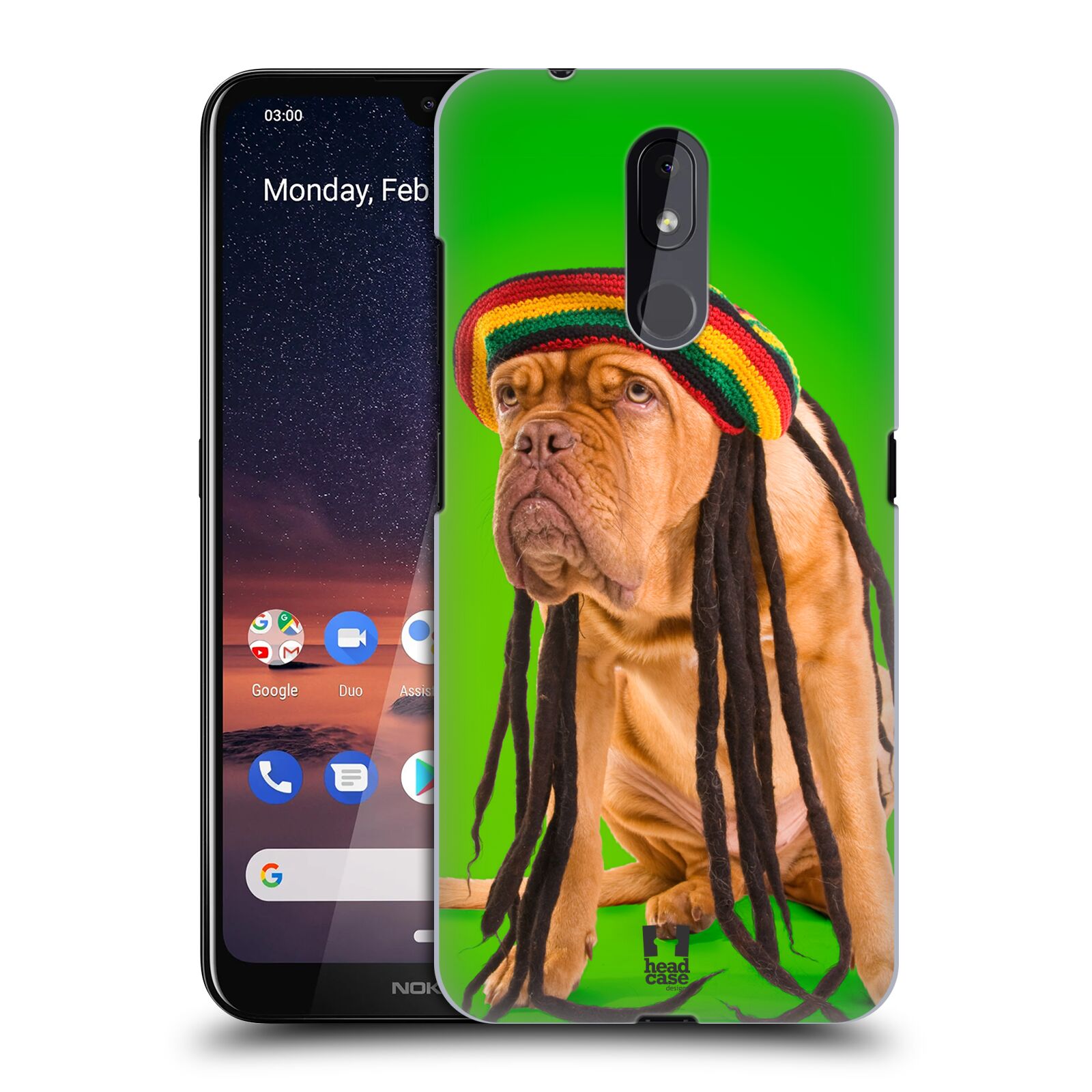 Pouzdro na mobil Nokia 3.2 - HEAD CASE - vzor Legrační zvířátka pejsek dredy Rastafarián