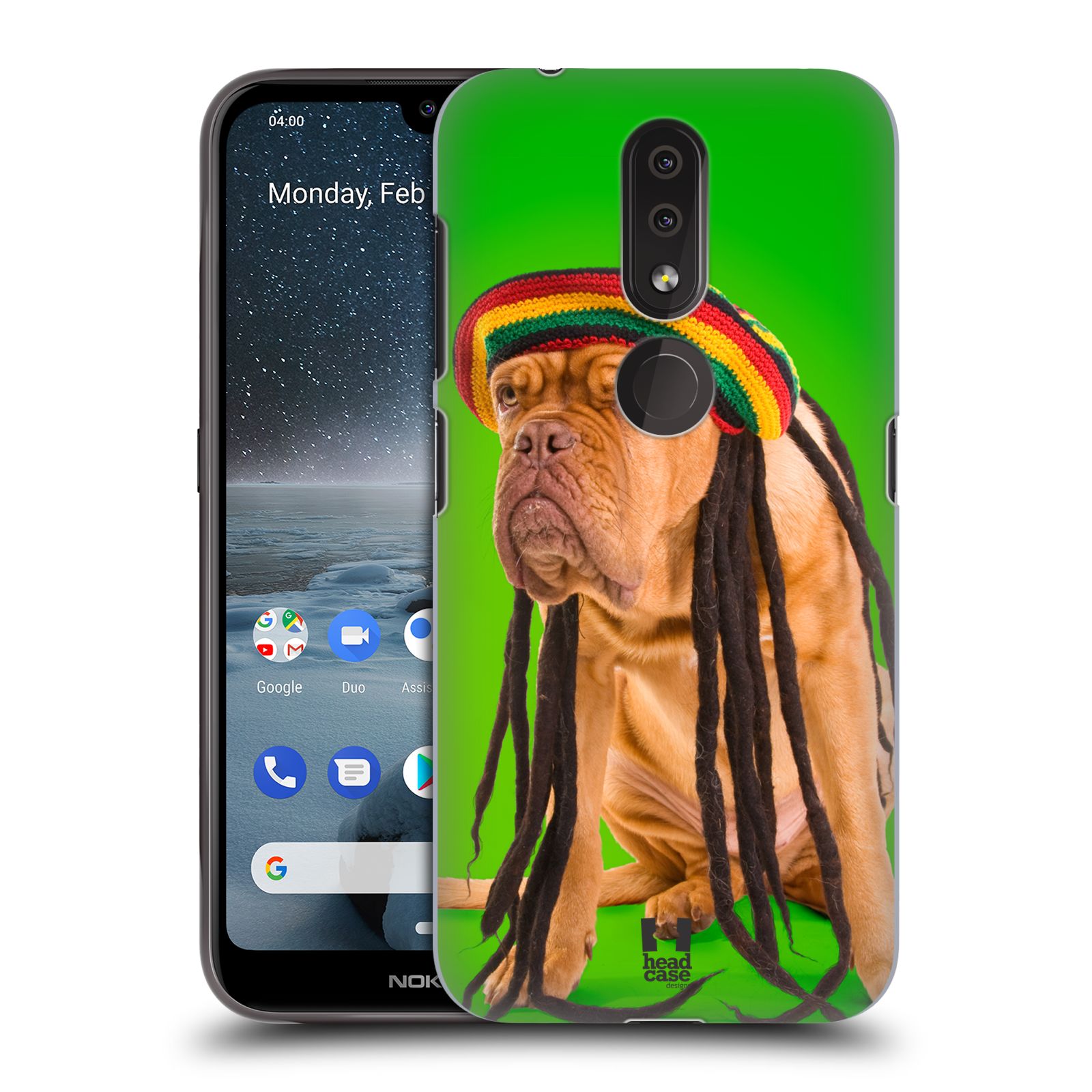Pouzdro na mobil Nokia 4.2 - HEAD CASE - vzor Legrační zvířátka pejsek dredy Rastafarián