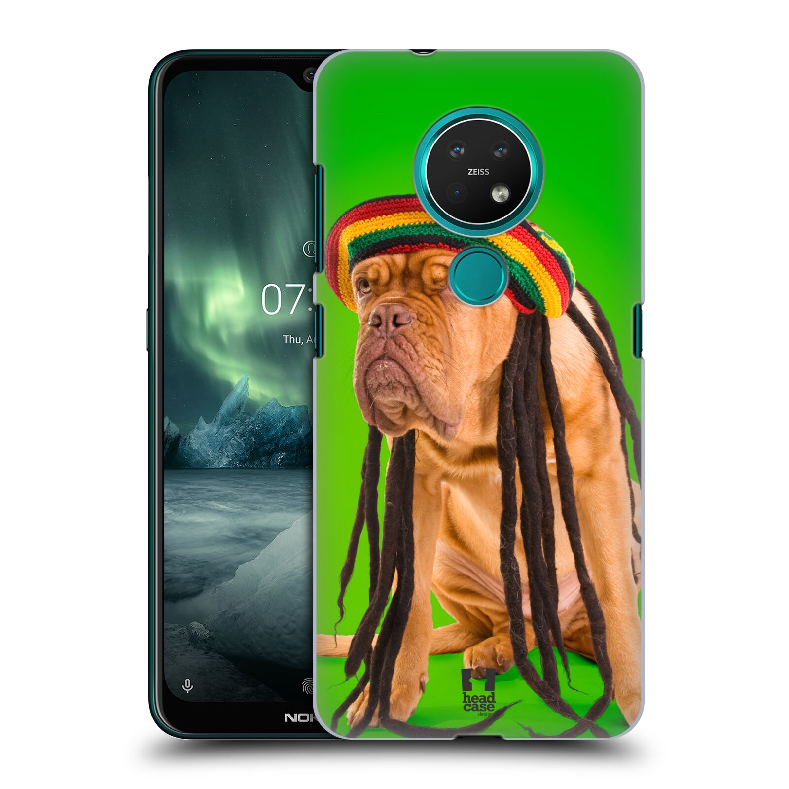 Pouzdro na mobil NOKIA 7.2 - HEAD CASE - vzor Legrační zvířátka pejsek dredy Rastafarián