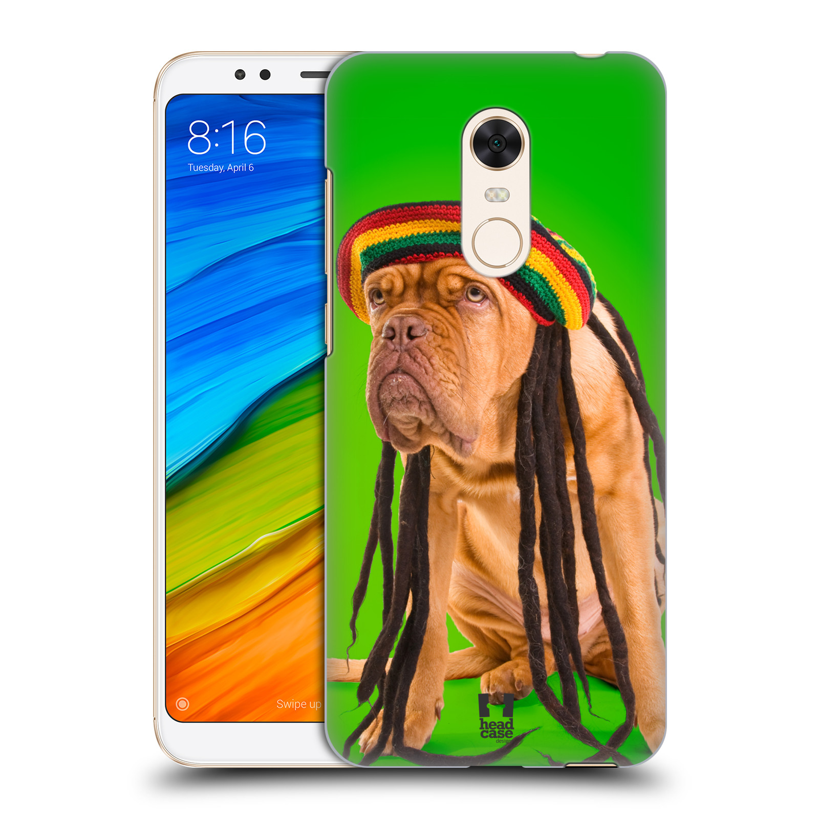 HEAD CASE plastový obal na mobil Xiaomi Redmi 5 PLUS vzor Legrační zvířátka pejsek dredy Rastafarián