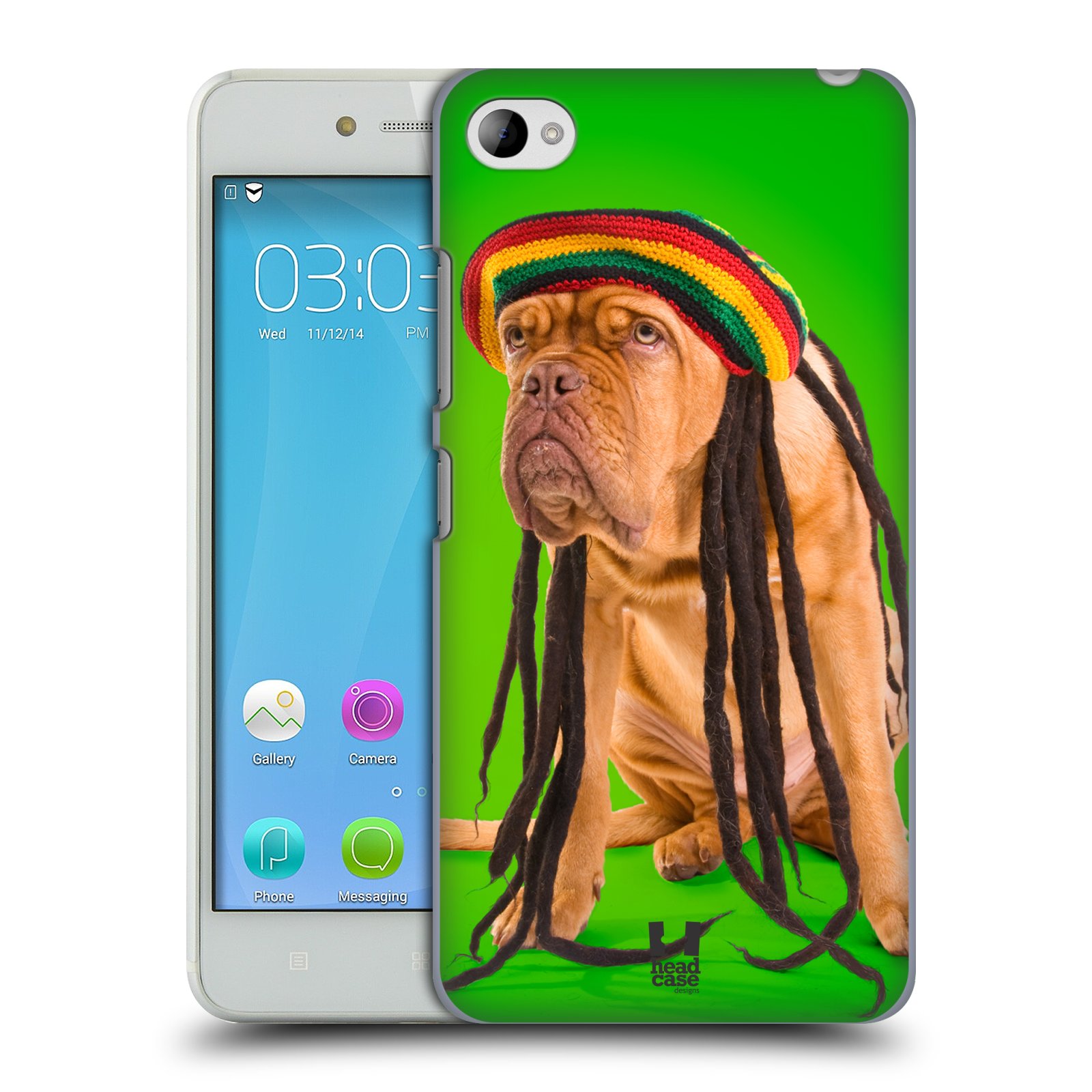 HEAD CASE pevný plastový obal na mobil LENOVO S90 vzor Legrační zvířátka pejsek dredy Rastafarián