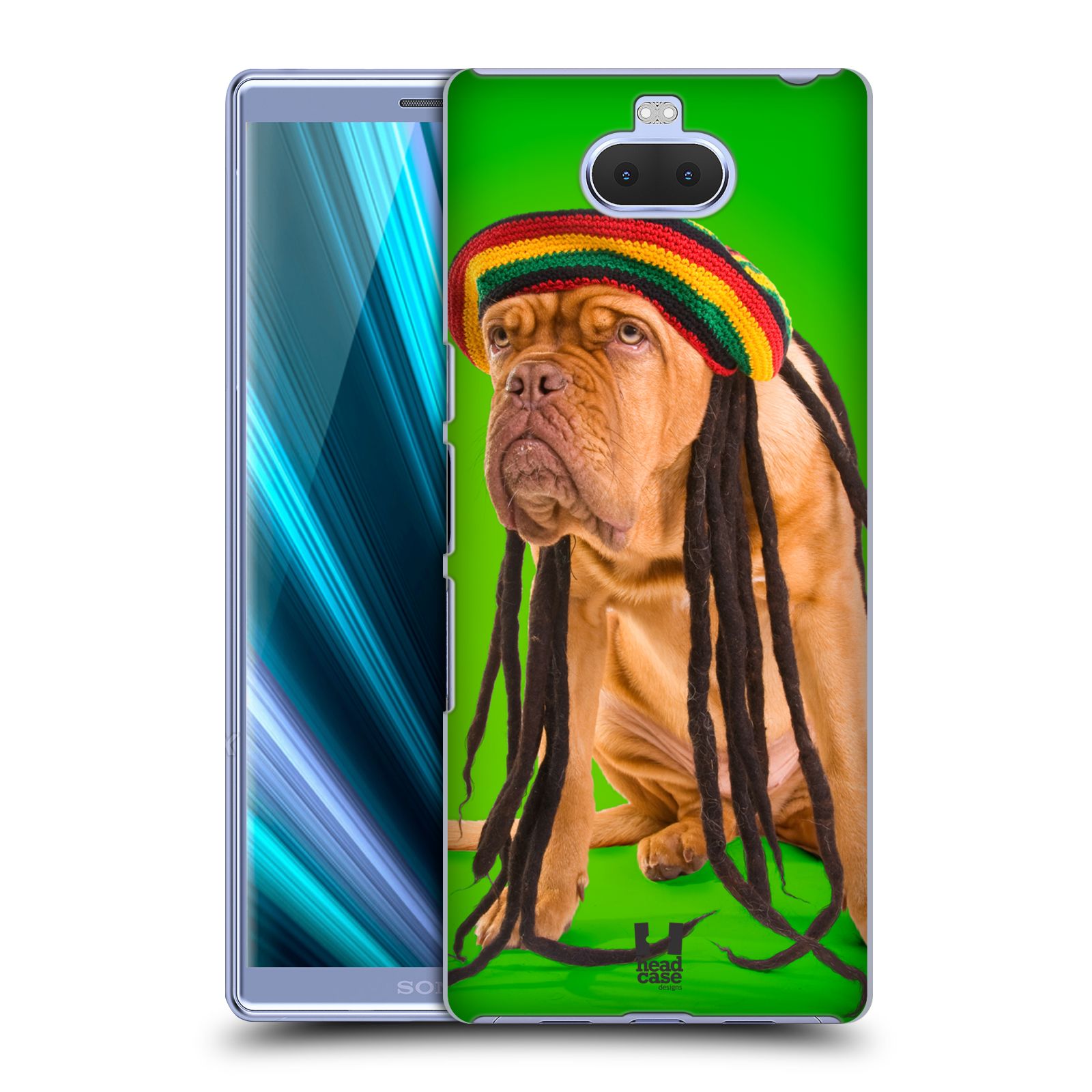 Pouzdro na mobil Sony Xperia 10 - Head Case - vzor Legrační zvířátka pejsek dredy Rastafarián