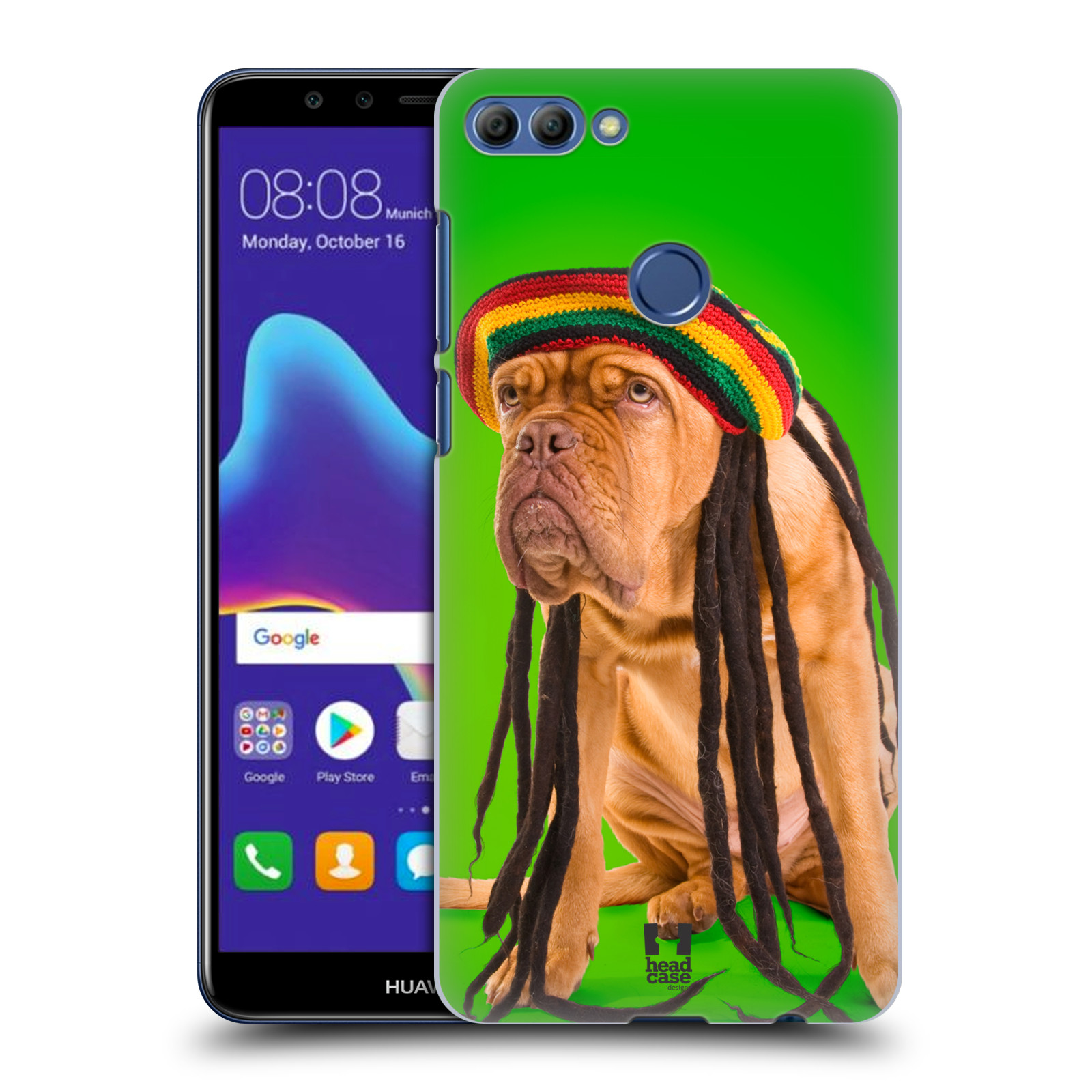 HEAD CASE plastový obal na mobil Huawei Y9 2018 vzor Legrační zvířátka pejsek dredy Rastafarián