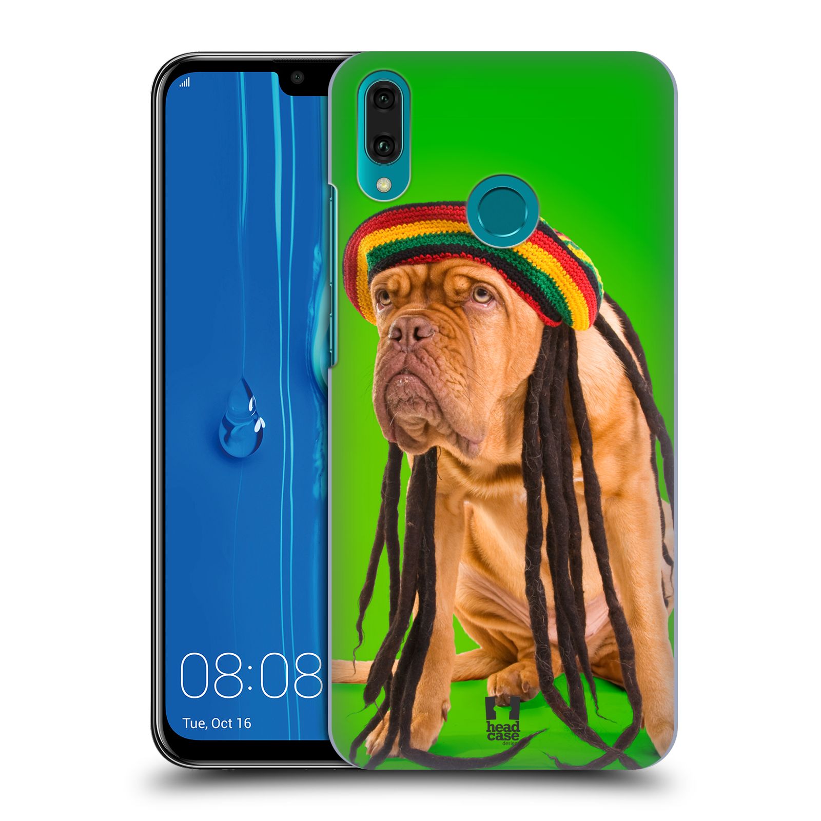 Pouzdro na mobil Huawei Y9 2019 - HEAD CASE - vzor Legrační zvířátka pejsek dredy Rastafarián