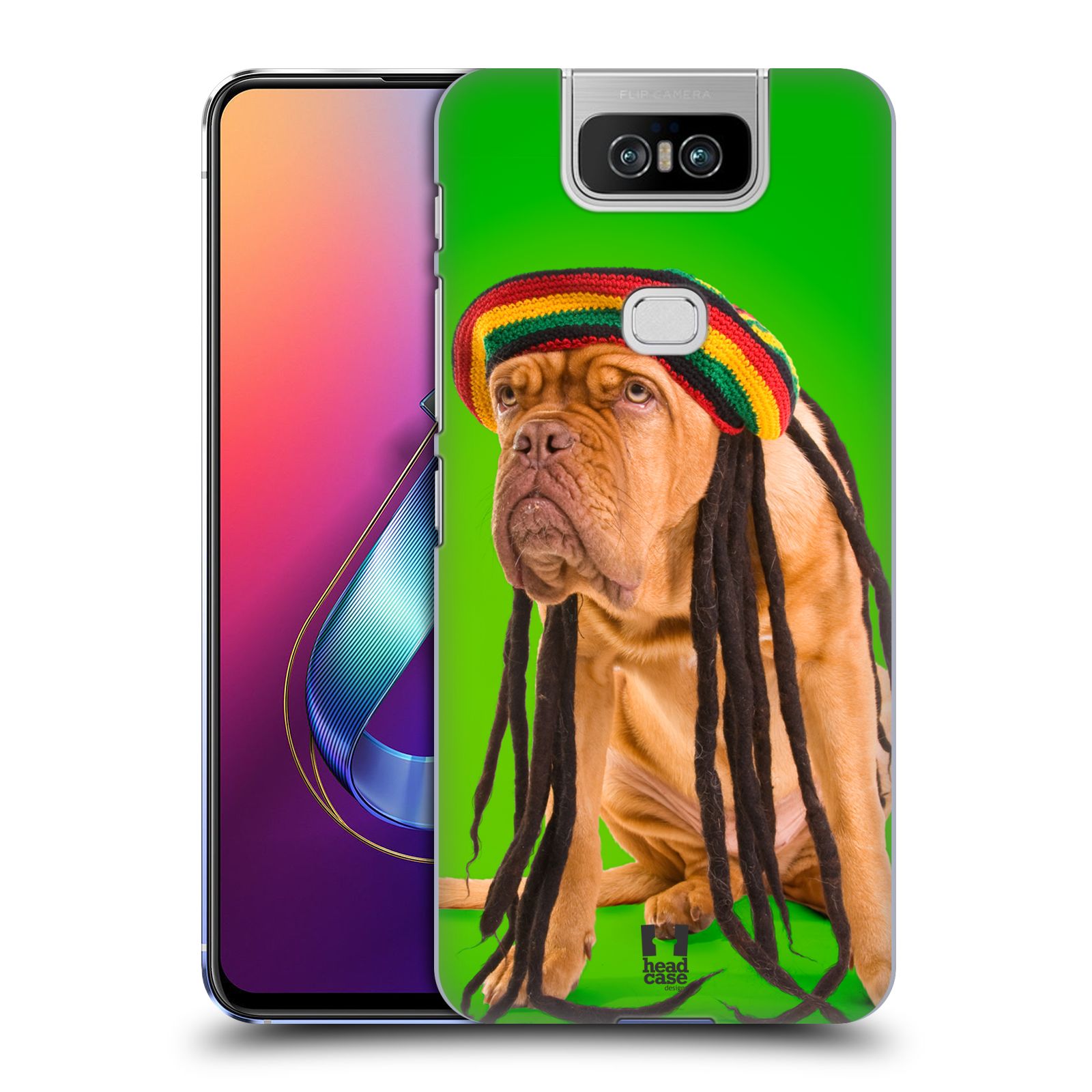 Pouzdro na mobil Asus Zenfone 6 ZS630KL - HEAD CASE - vzor Legrační zvířátka pejsek dredy Rastafarián