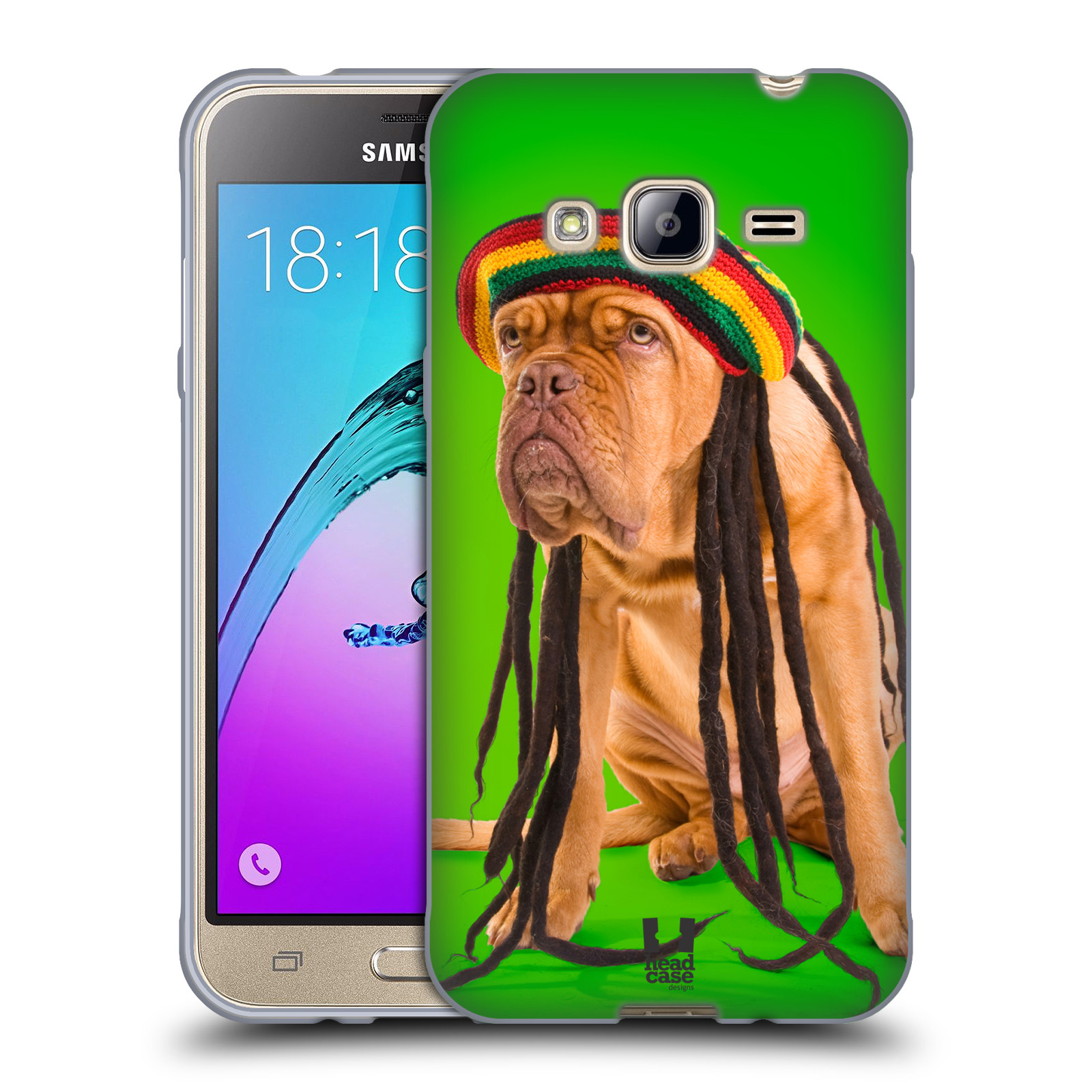 HEAD CASE silikonový obal na mobil Samsung Galaxy J3, J3 2016 vzor Legrační zvířátka pejsek dredy Rastafarián