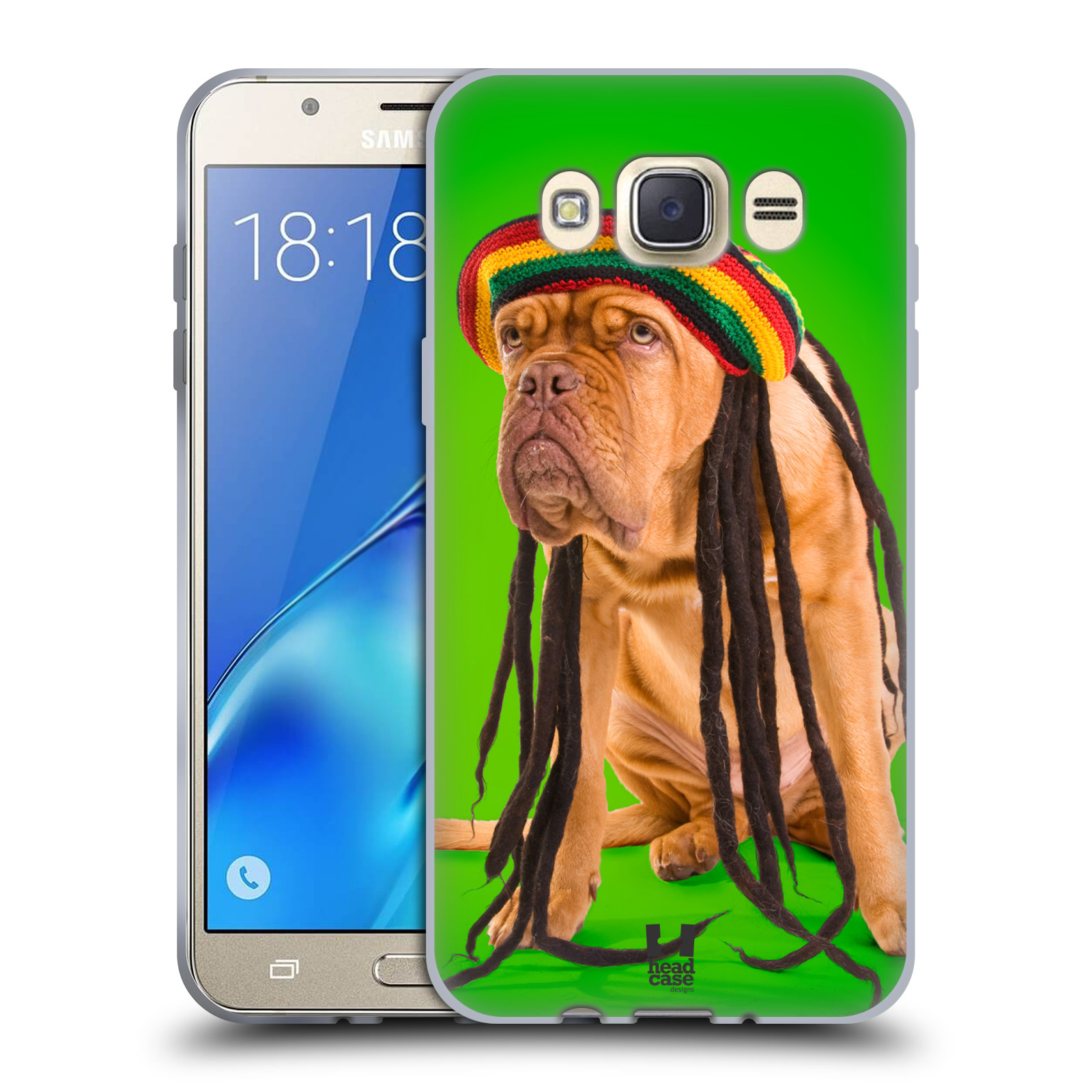HEAD CASE silikonový obal, kryt na mobil Samsung Galaxy J7 2016 (J710, J710F) vzor Legrační zvířátka pejsek dredy Rastafarián