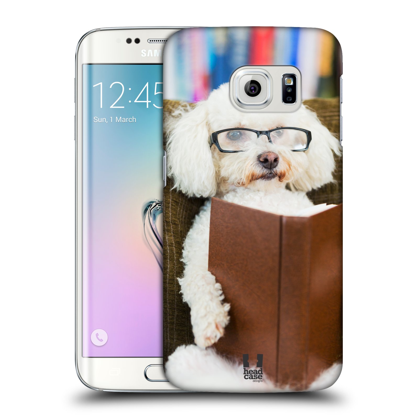HEAD CASE plastový obal na mobil SAMSUNG Galaxy S6 EDGE (G9250, G925, G925F) vzor Legrační zvířátka pejsek čtenář