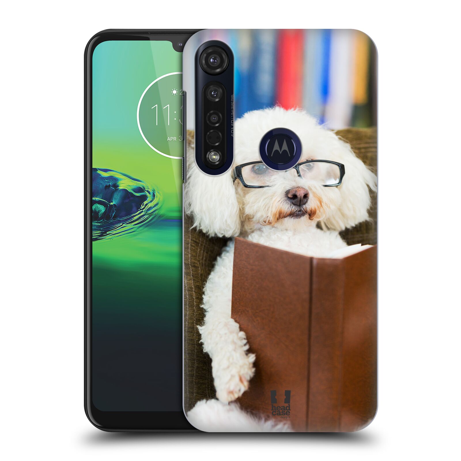 Pouzdro na mobil Motorola Moto G8 PLUS - HEAD CASE - vzor Legrační zvířátka pejsek čtenář
