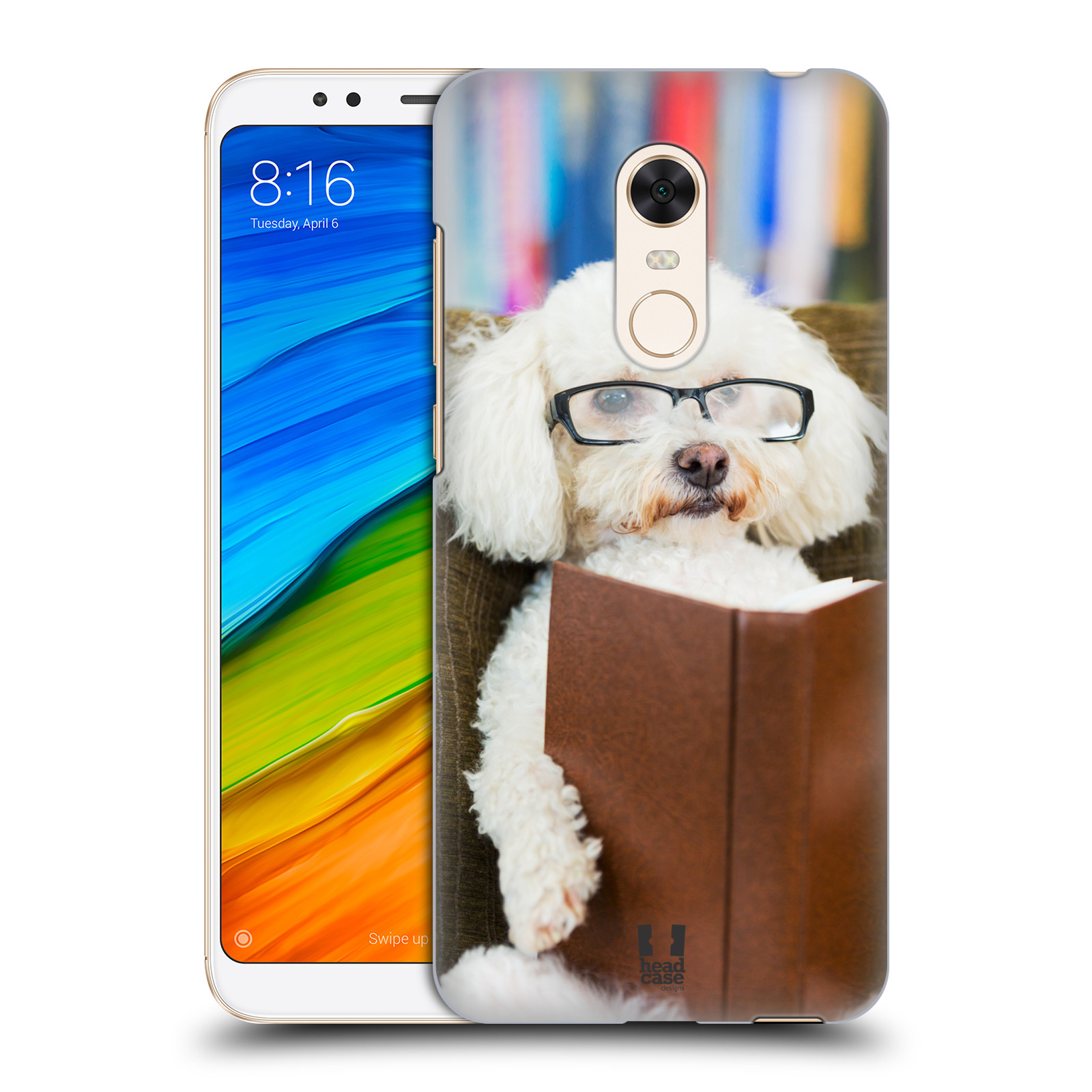 HEAD CASE plastový obal na mobil Xiaomi Redmi 5 PLUS vzor Legrační zvířátka pejsek čtenář