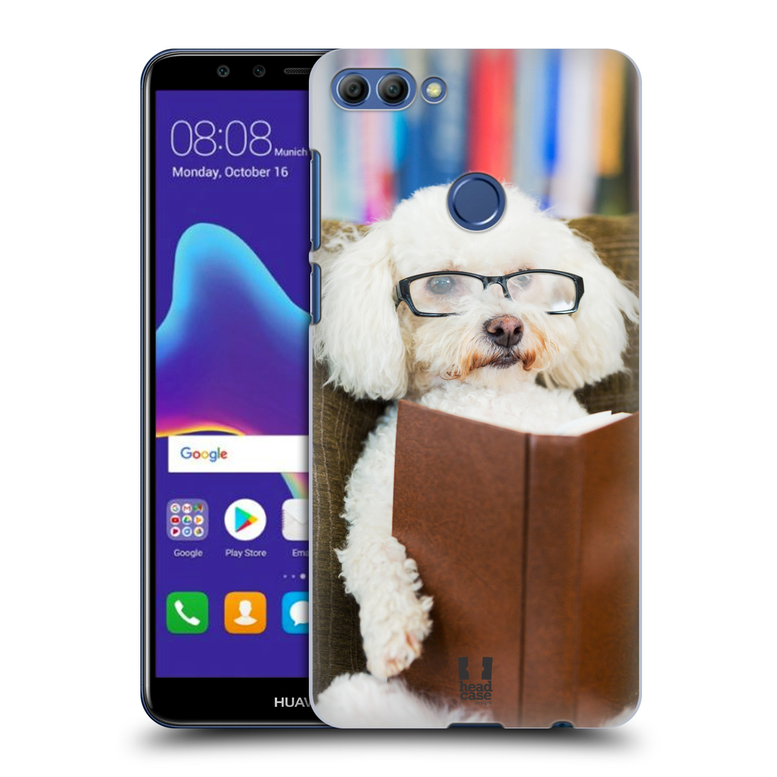 HEAD CASE plastový obal na mobil Huawei Y9 2018 vzor Legrační zvířátka pejsek čtenář