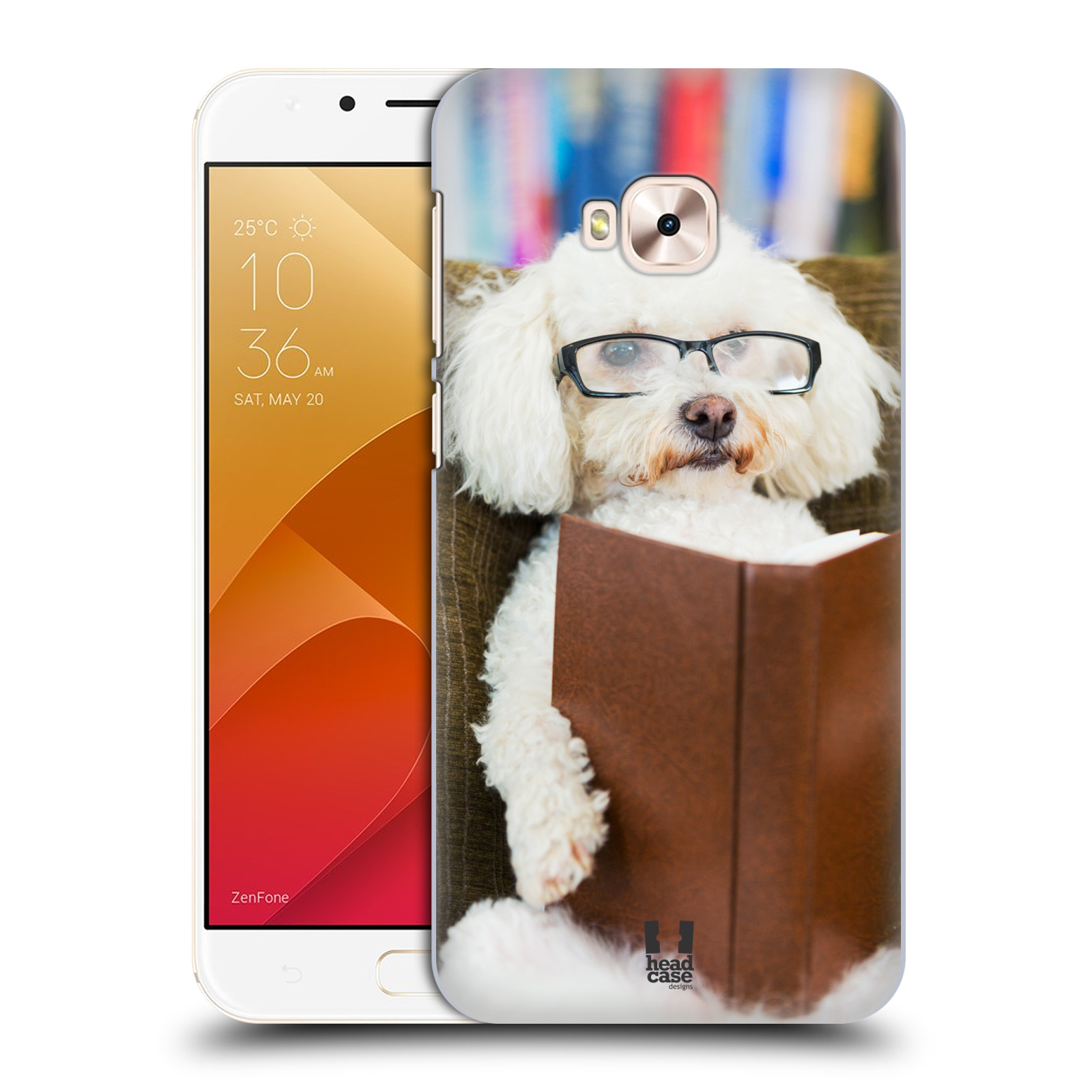 HEAD CASE plastový obal na mobil Asus Zenfone 4 Selfie Pro ZD552KL vzor Legrační zvířátka pejsek čtenář