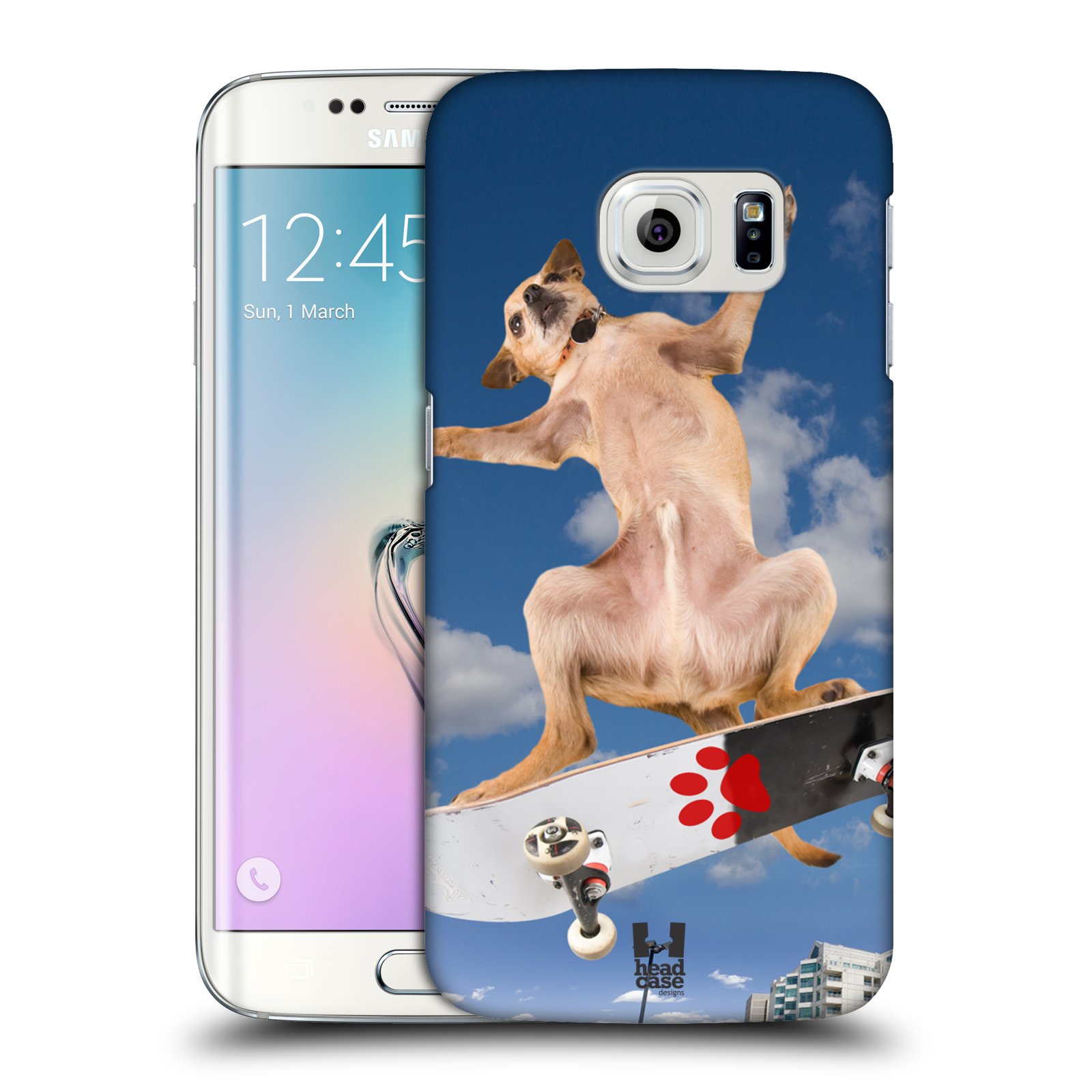 HEAD CASE plastový obal na mobil SAMSUNG Galaxy S6 EDGE (G9250, G925, G925F) vzor Legrační zvířátka pejsek skateboard